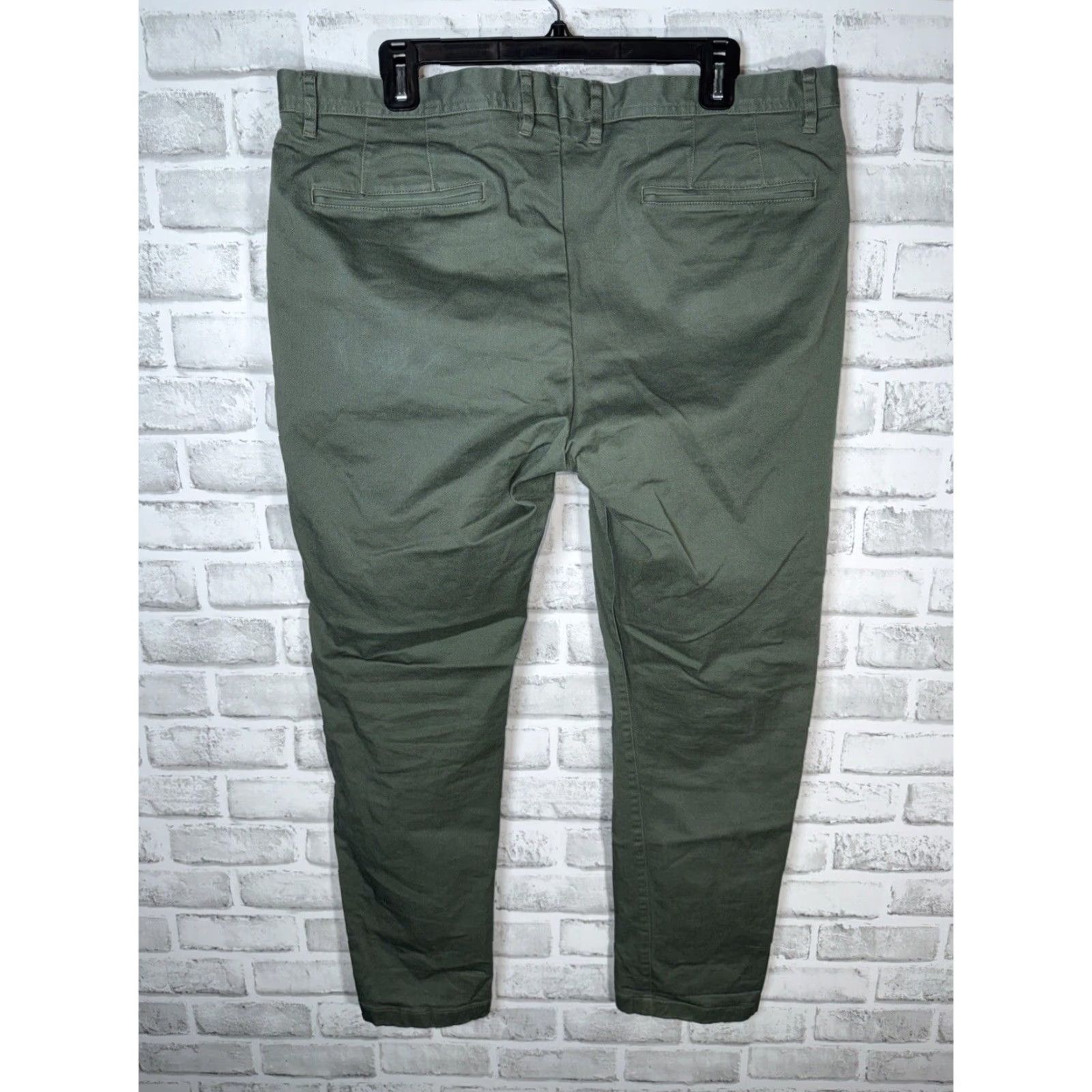 Proper Cloth Proper Cloth Green Chino Pants Mens 40 Regular Inseam 29 Stretch Lightweight Zip Front Casual Formal Workwear Pants Size US 40 / EU 56 - 5 Thumbnail