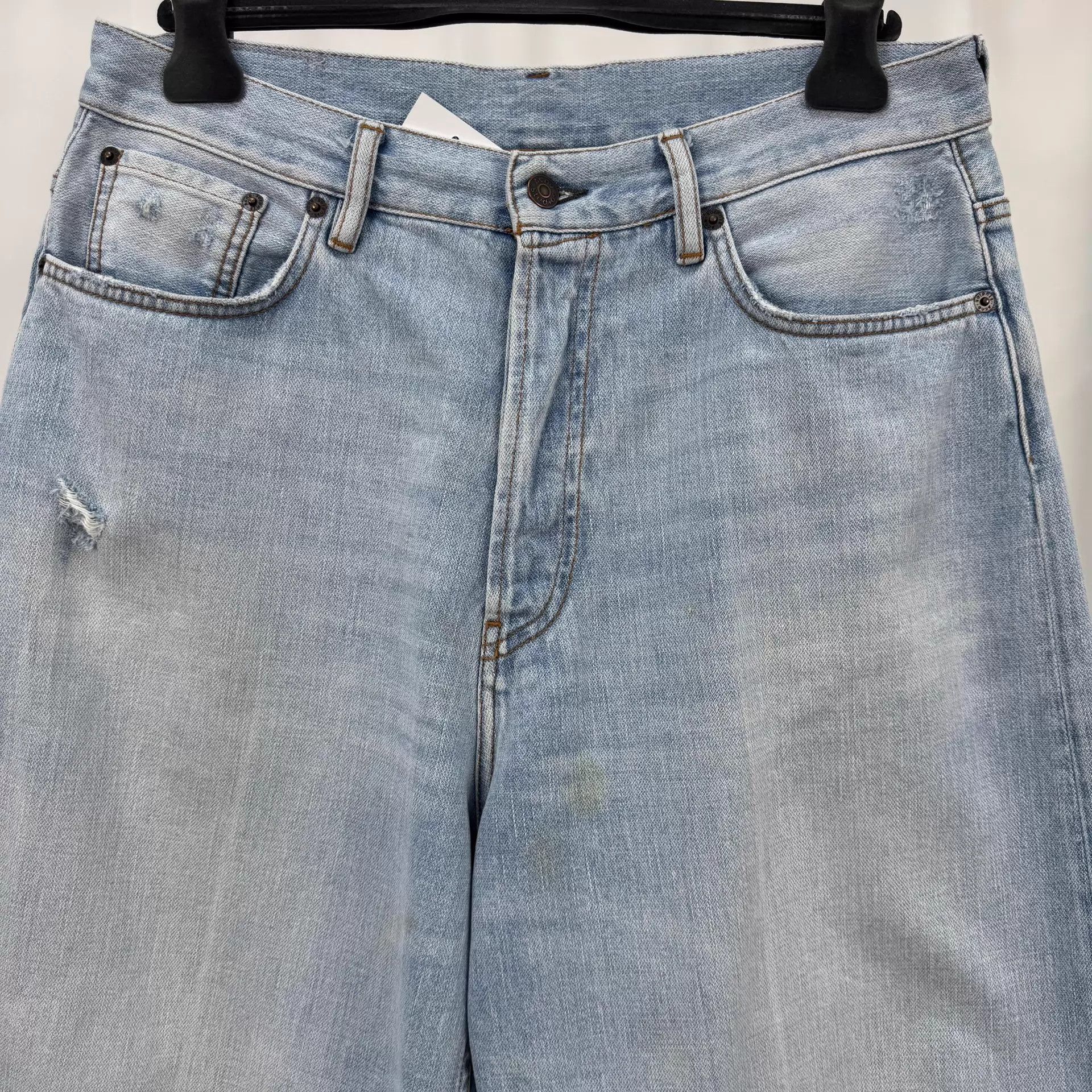 Acne Studios ACNE STUDIOS Light Blue Washed Denim 7/8 W32 98N Size US 32 / EU 48 - 3 Thumbnail