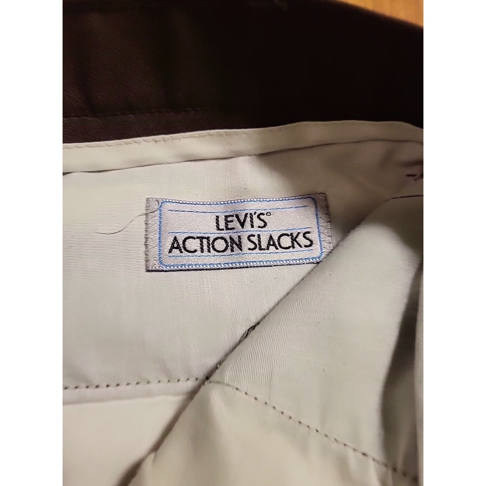 Levi's VINTAGE Levi's Action Slacks/ Pants Flat Front 70's Brown Mens Polyester 38x30 Pants Mens Brown 38x30 1970s Levi's Size US 38 / EU 54 - 2 Thumbnail