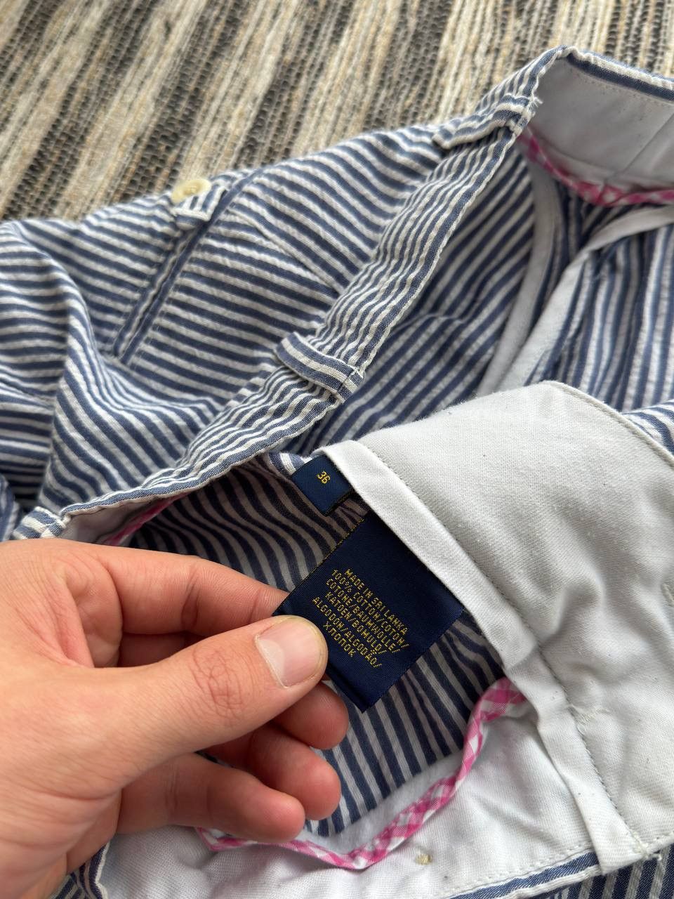 Polo Ralph Lauren POLO RALPH LAUREN NAVY BLUE STRIPED SHORTS OLD MONEY SUMMER Size US 36 / EU 52 - 7 Thumbnail