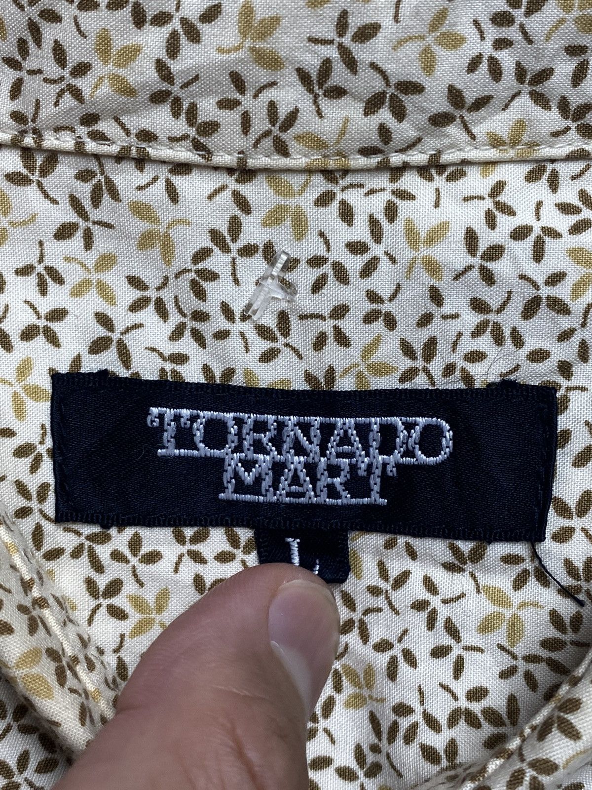 If Six Was Nine 2000s Tornado Mart - Printed Micro Leaf Button Shirt Size US L / EU 52-54 / 3 - 4 Thumbnail