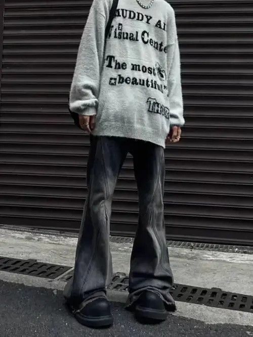 Japanese Brand × Jean Street Hip Hop Grunge Micro Flared Jeans Size US 32 / EU 48 - 1 Thumbnail