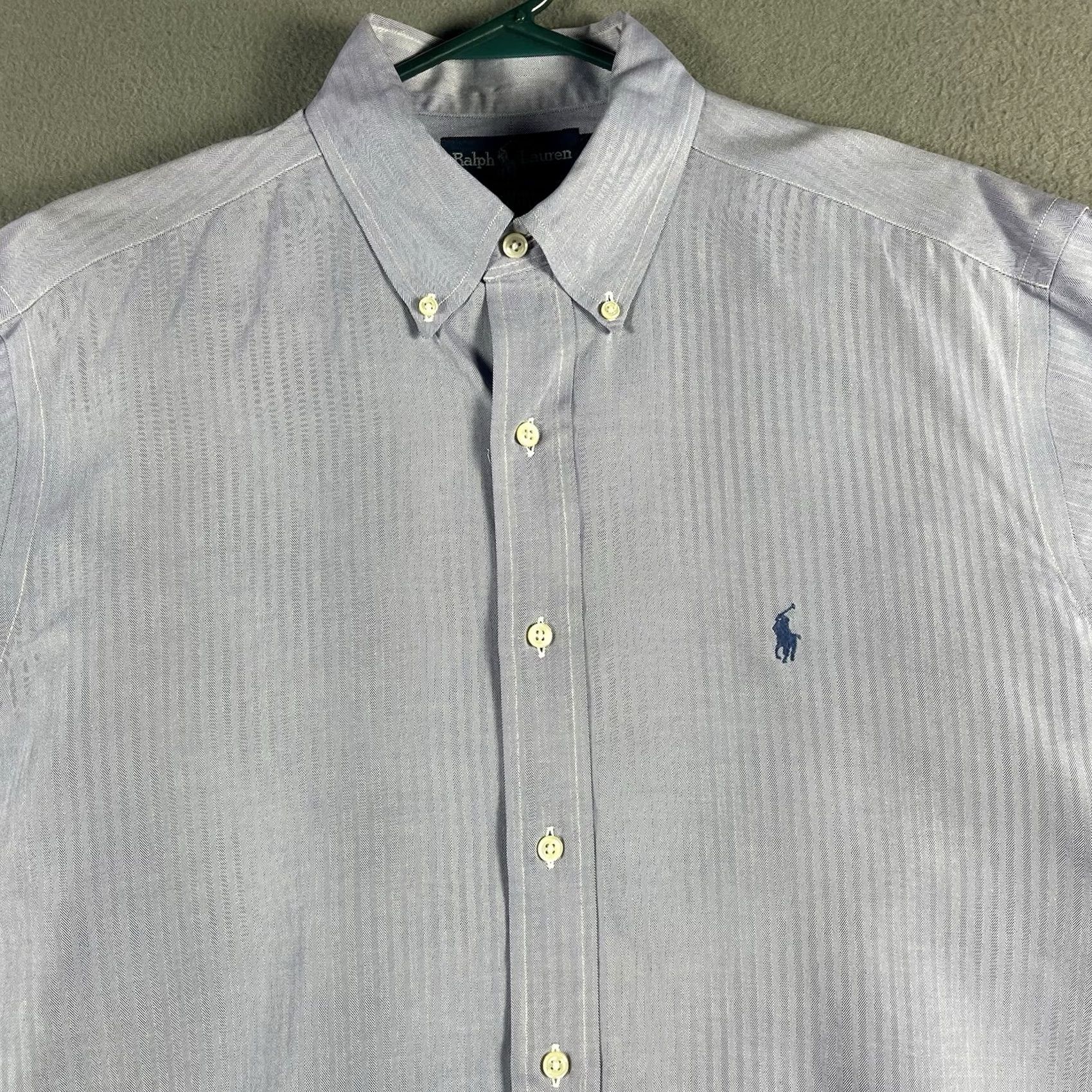 Polo Ralph Lauren VINTAGE Polo Ralph Lauren Yarmouth Shirt 16-32/33 Purple Lilac 2 Ply Cotton VTG Size US L / EU 52-54 / 3 - 2 Thumbnail