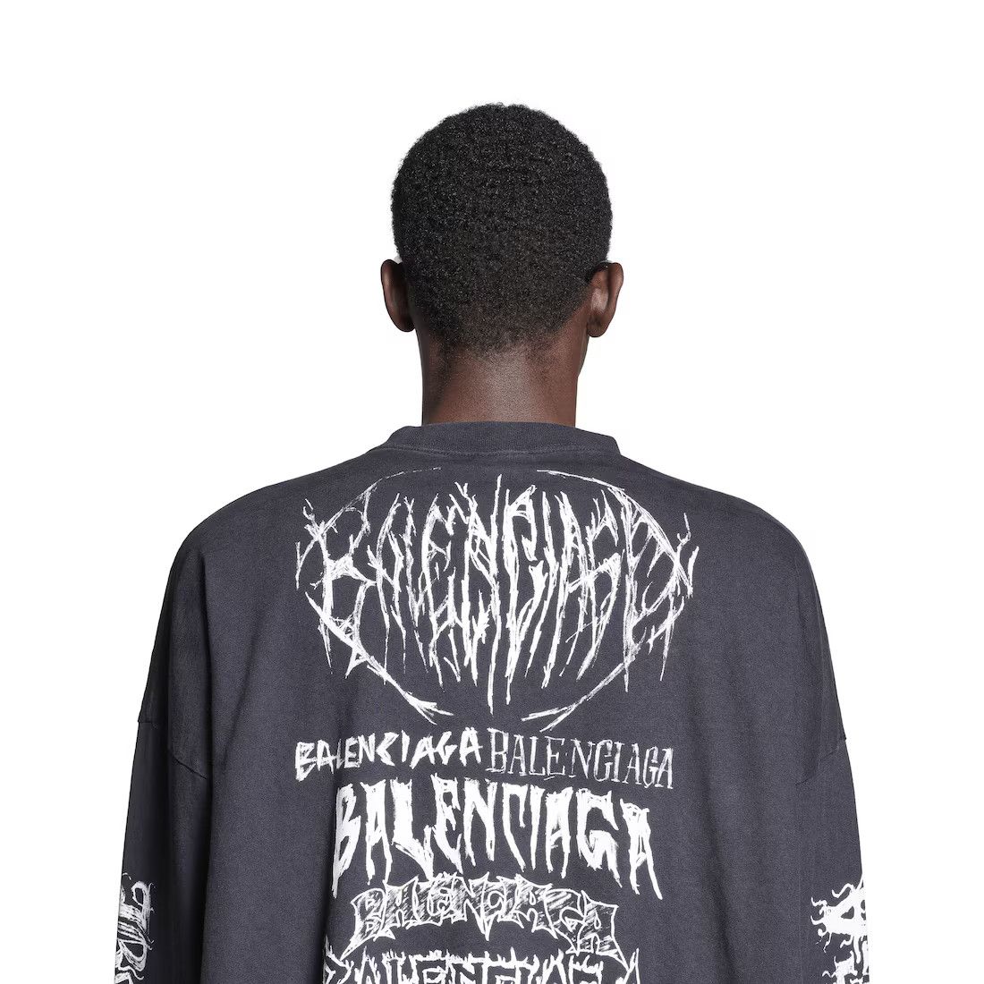 Balenciaga o1tr1nto0725 DIY Metal Long Sleeve T-Shirt Medium Fit Black Size US L / EU 52-54 / 3 - 4 Thumbnail