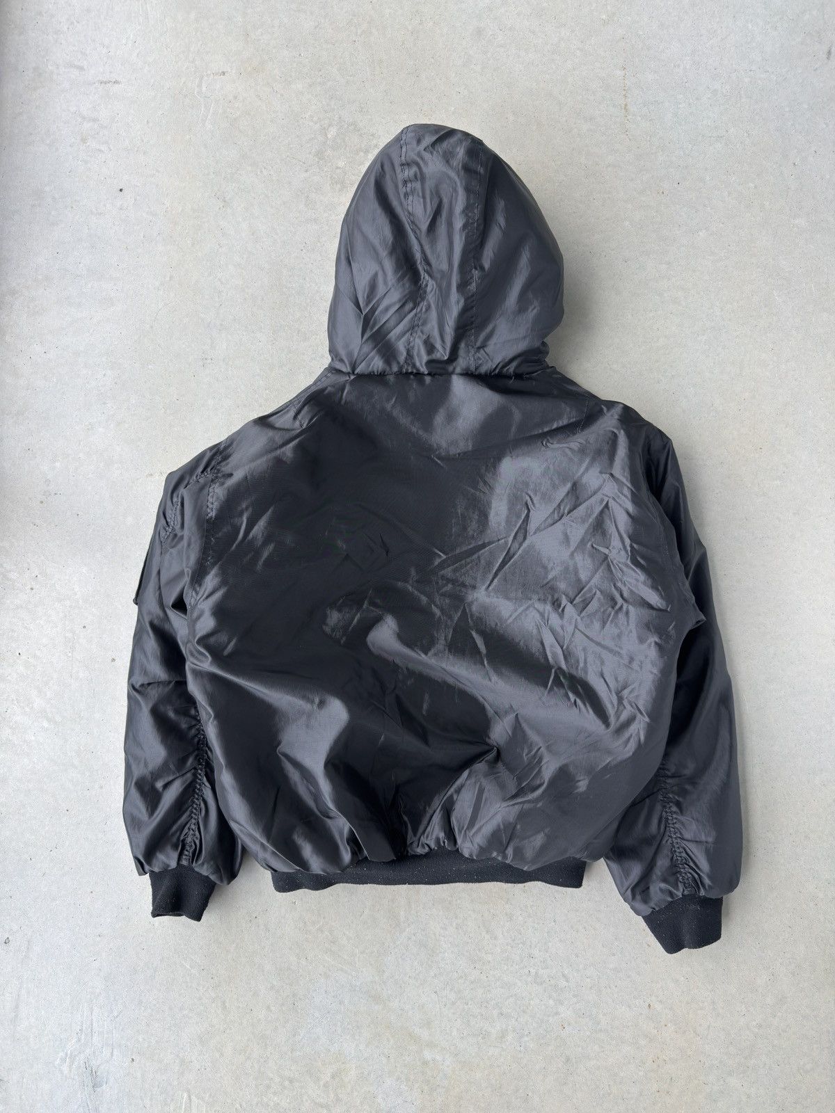 Other Vintage Black Hooded Military Bomber Jacket Size US XL / EU 56 / 4 - 2 Thumbnail