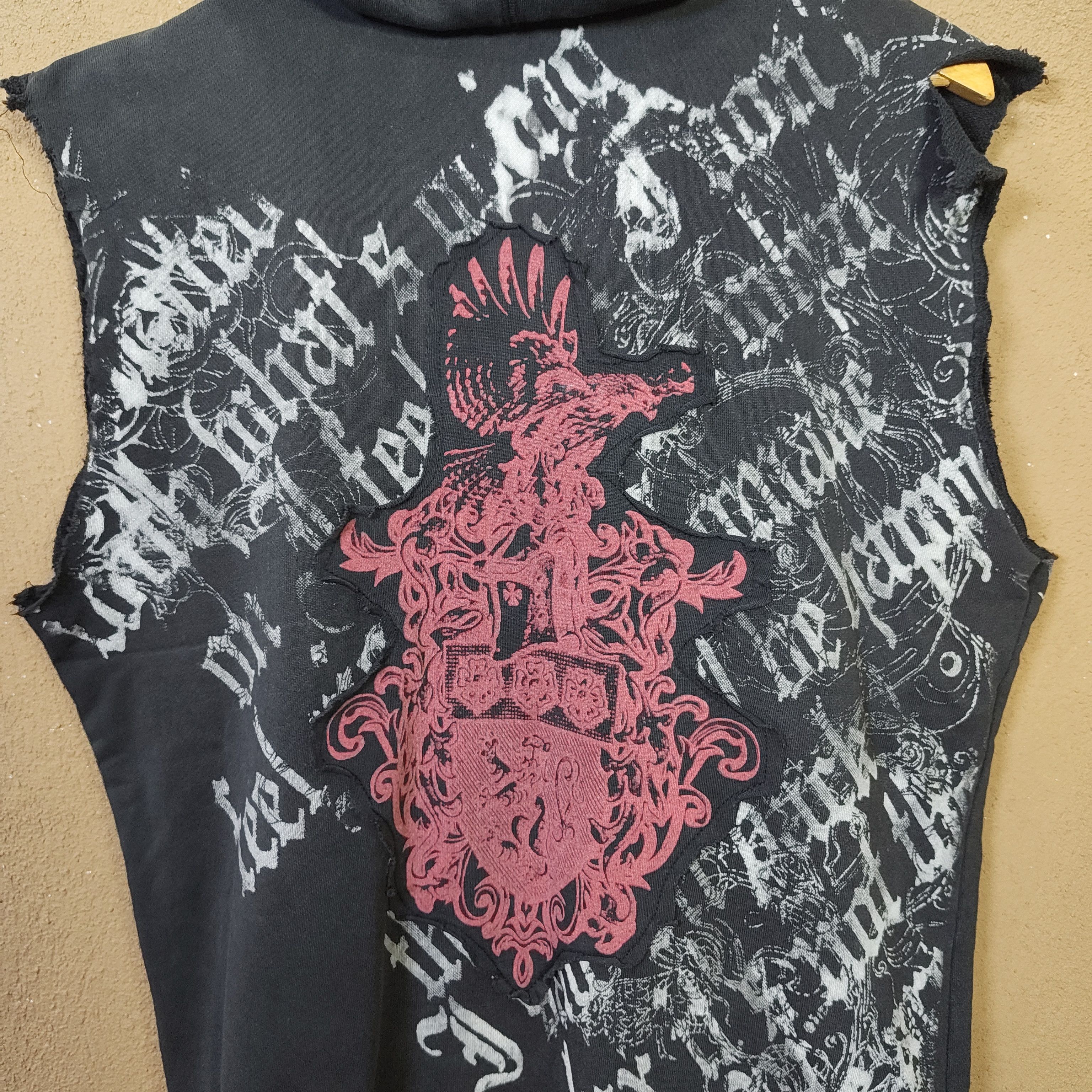 In The Attic Distressed IN THE ATTIC Y2K Sleeveless Full Zip Hoodie Size US L / EU 52-54 / 3 - 5 Thumbnail
