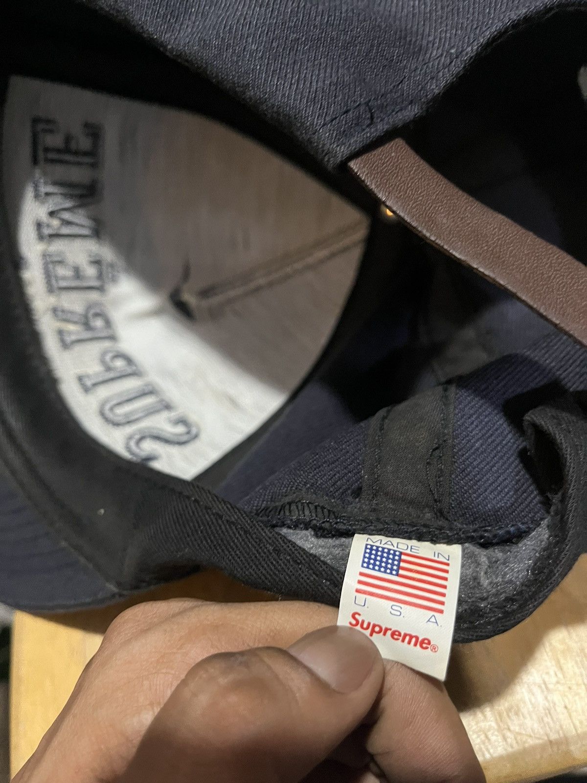 Starter × Supreme Supreme New York x Starter Leather Strap Cap Size ONE SIZE - 6 Thumbnail