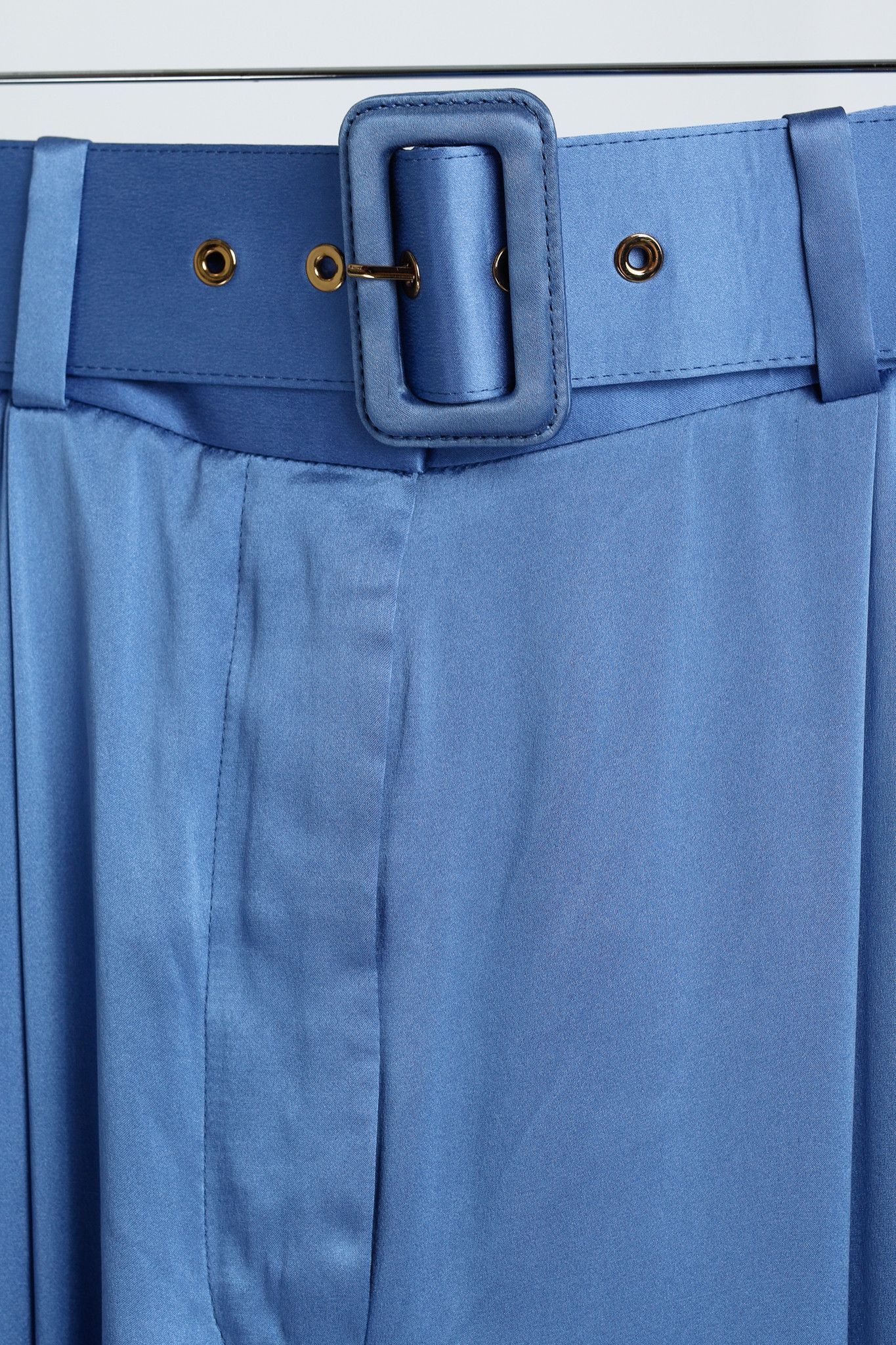Zimmermann Zimmermann PF/24 Cornflower Belted Charmeuse Silk Tuck Pants Size 31" - 7 Thumbnail