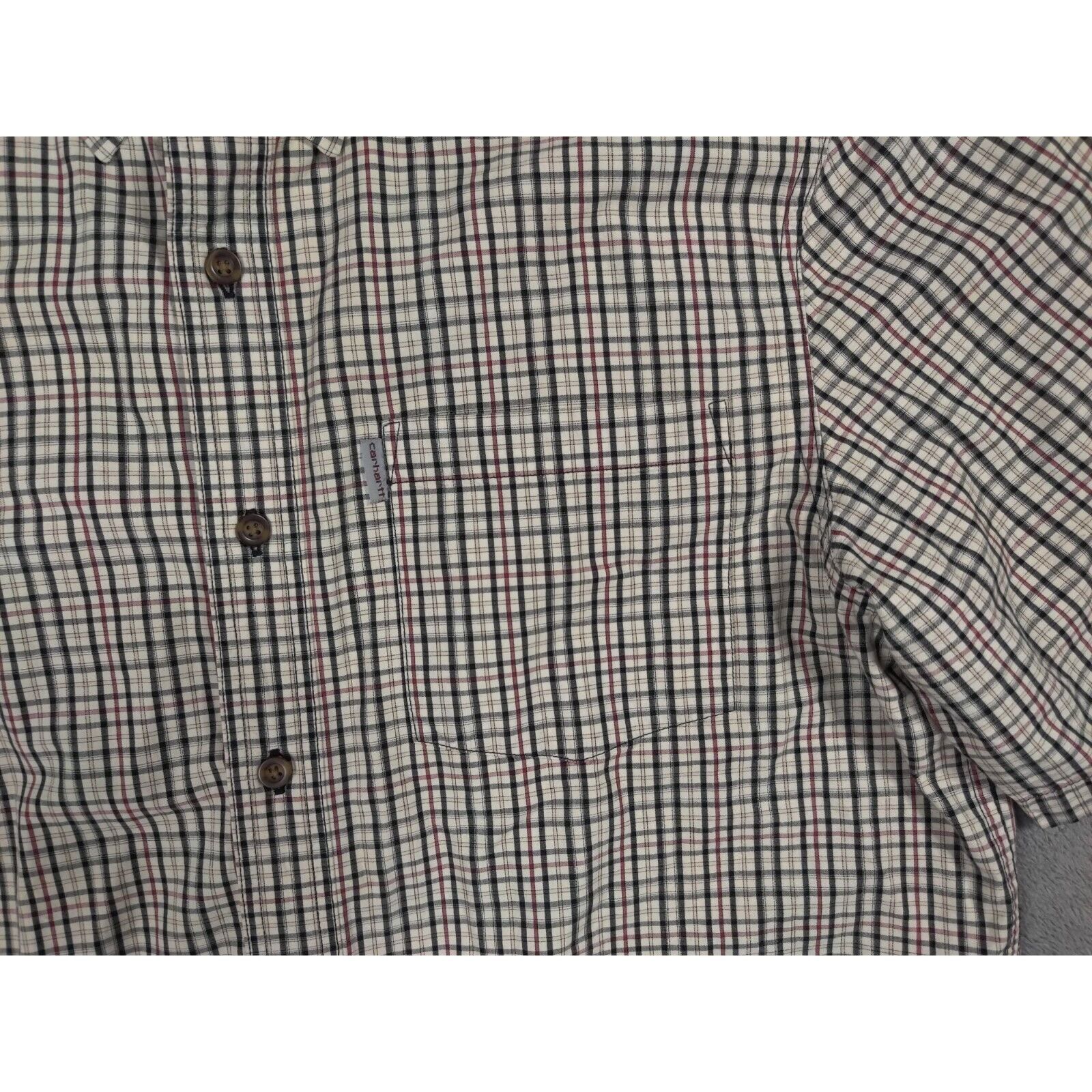 Carhartt Carhartt Shirt Adult Mens Large White Plaid Polo Button Up Size US L / EU 52-54 / 3 - 2 Thumbnail