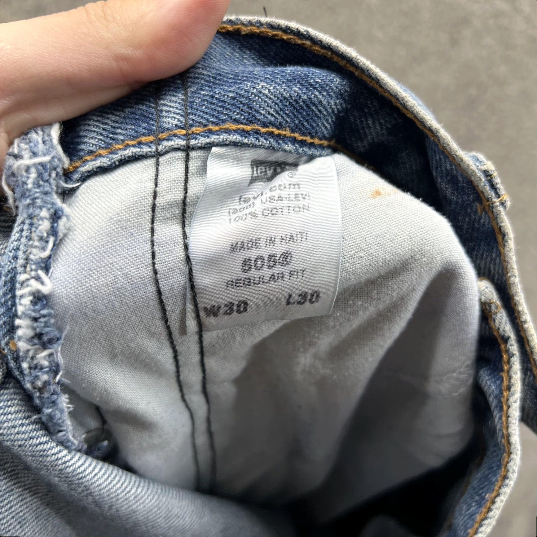 Levi's Levis 505 Jeans Mens 30x30 Blue Regular Fit Straight Leg Side Stripe Denim Jeans Size US 30 / EU 46 - 3 Thumbnail