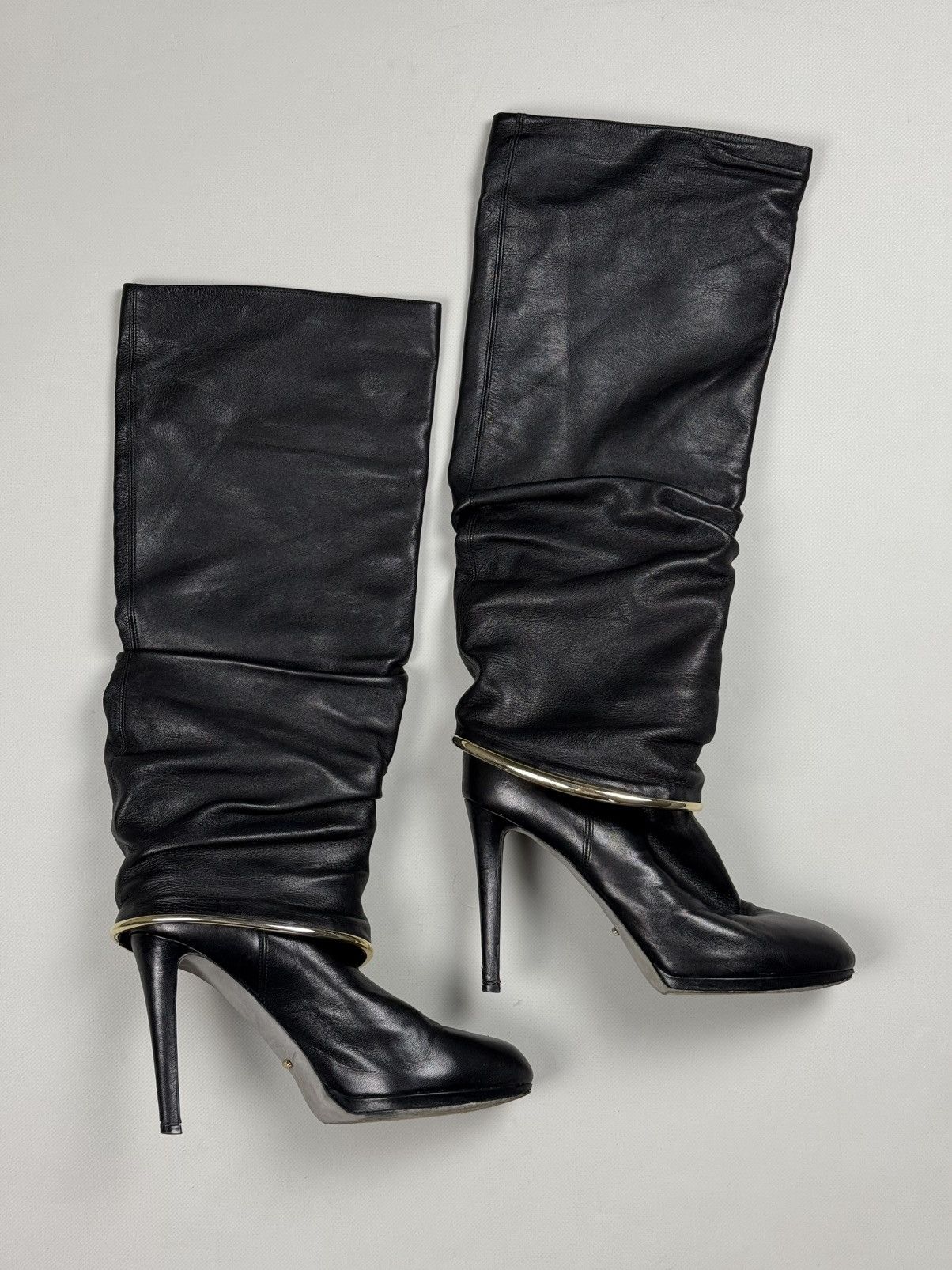 Sergio Rossi Sergio Rossi Ladies Leather Over The Knee Heeled Boots Size US 8.5 / IT 38.5 - 7 Thumbnail