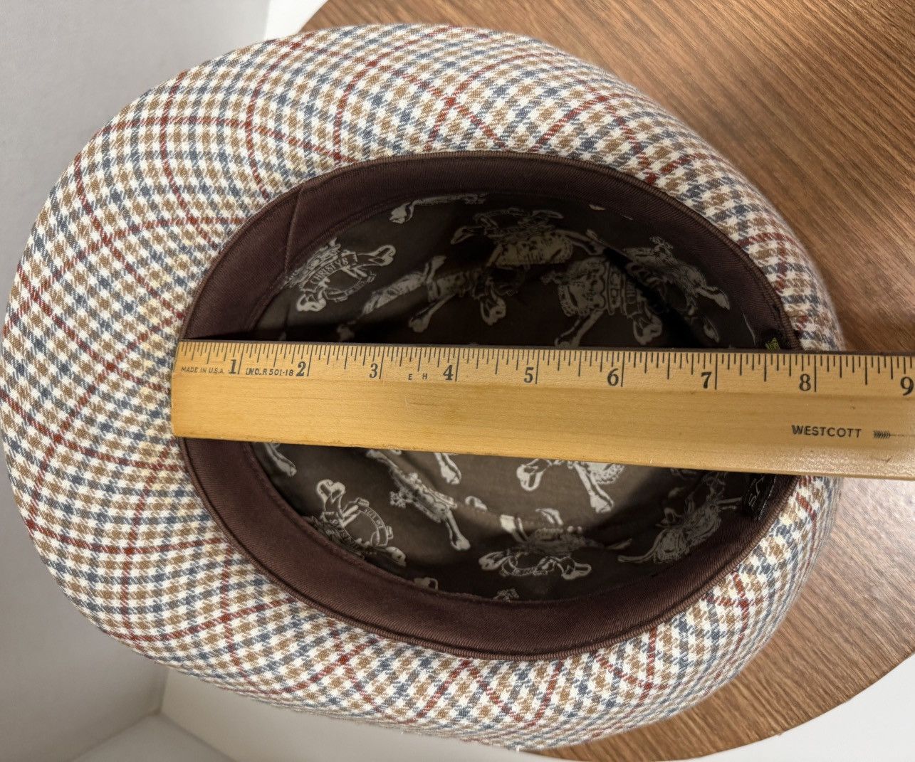 Other Christy’s Crown Vtg Checkered Crease Top Fedora Hat 7-7 1/8) Size ONE SIZE - 10 Thumbnail