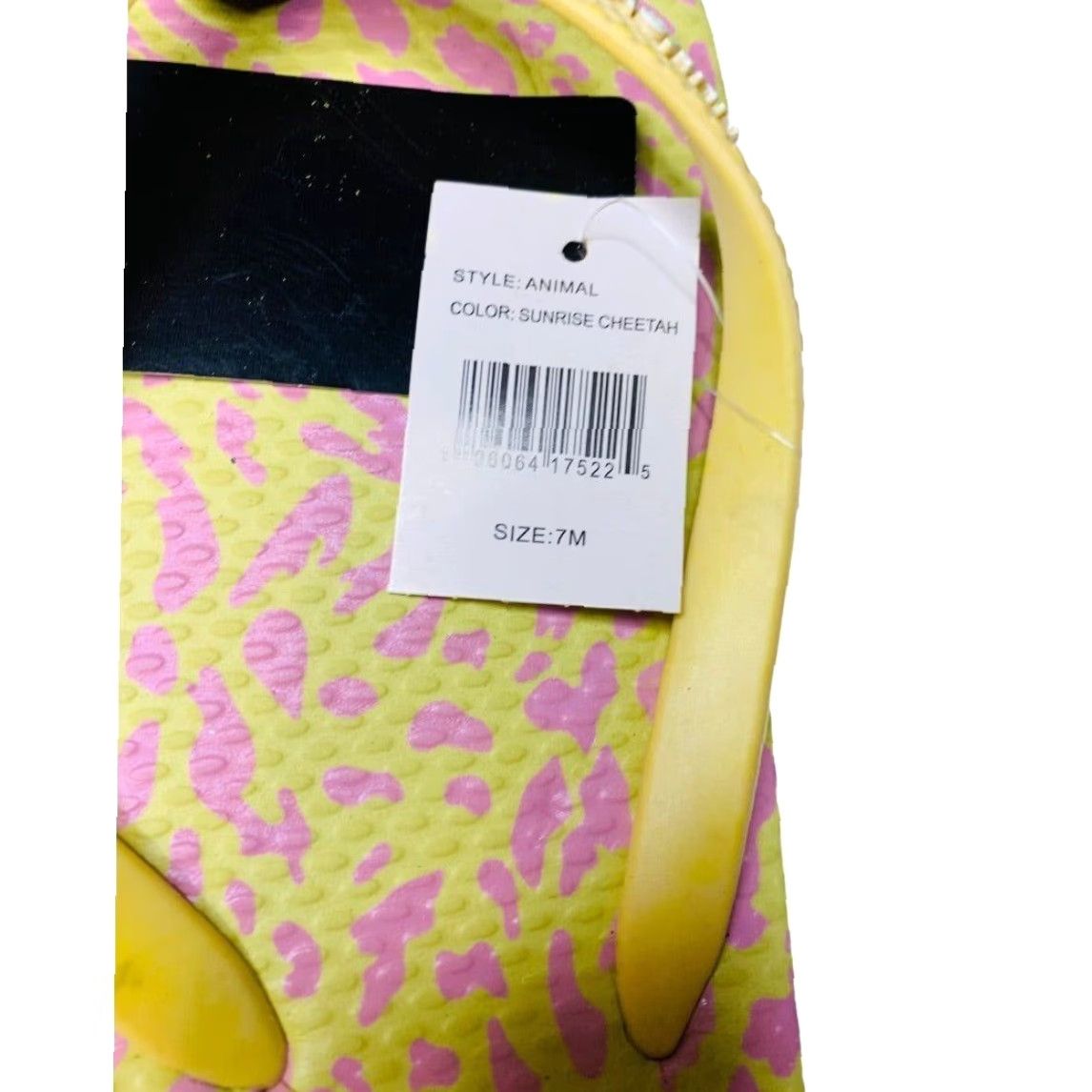 Hurley Hurley Womens Flip Flop 7M Sandal Multicolor Yellow Pink Cheetah Sunrise Size US 7 / IT 37 - 5 Thumbnail