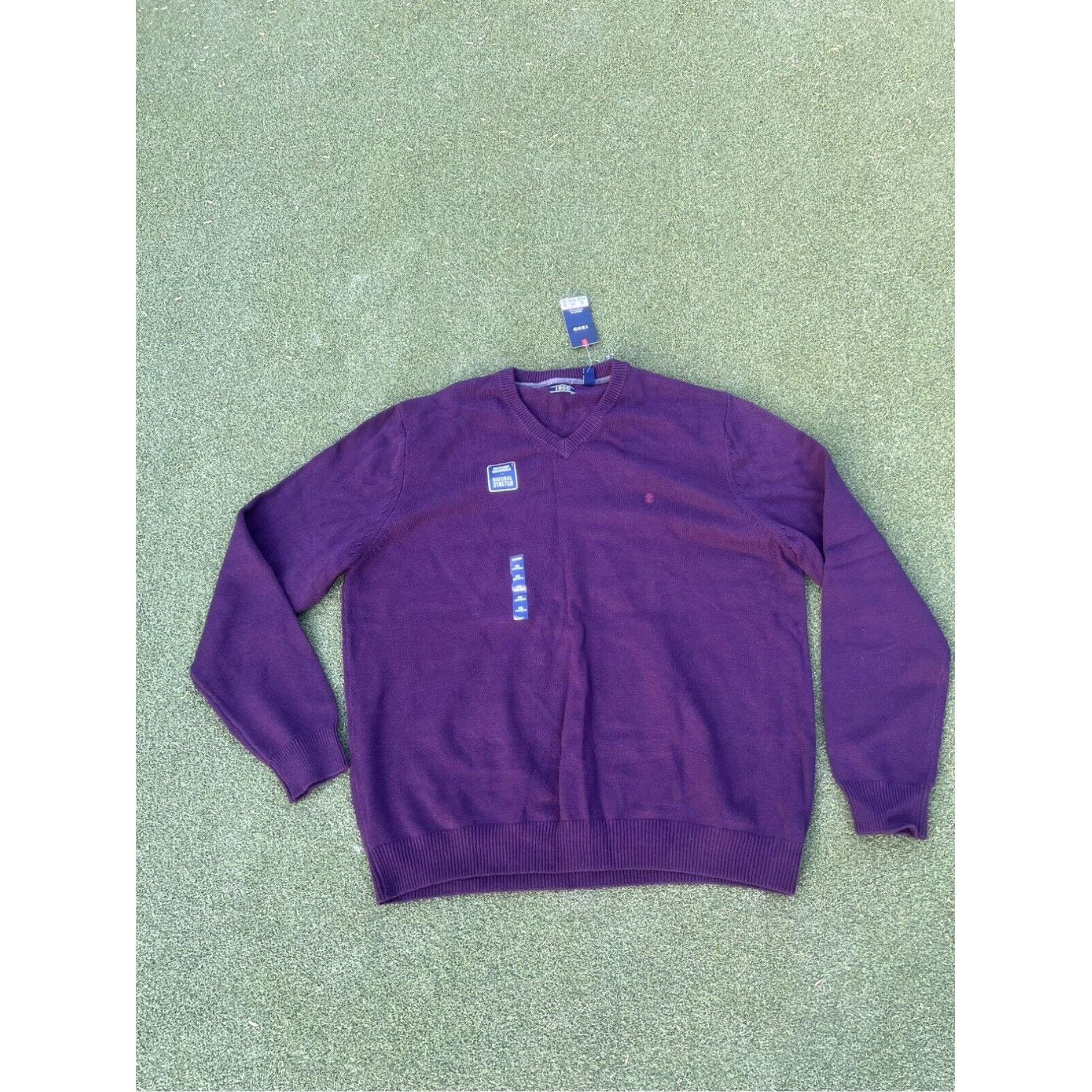 Izod Izod Men's Size 2XL Classic Fit V-Neck Sweater - Purple (BlackBerry Wine) - NEW Size US XXL / EU 58 / 5 - 1 Thumbnail