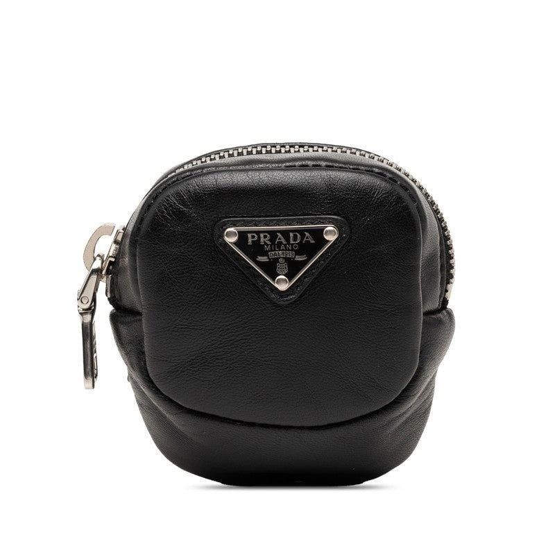 Prada Prada Triangle Logo Plate Elastic Band Mini Pouch Black Size ONE SIZE - 1 Thumbnail