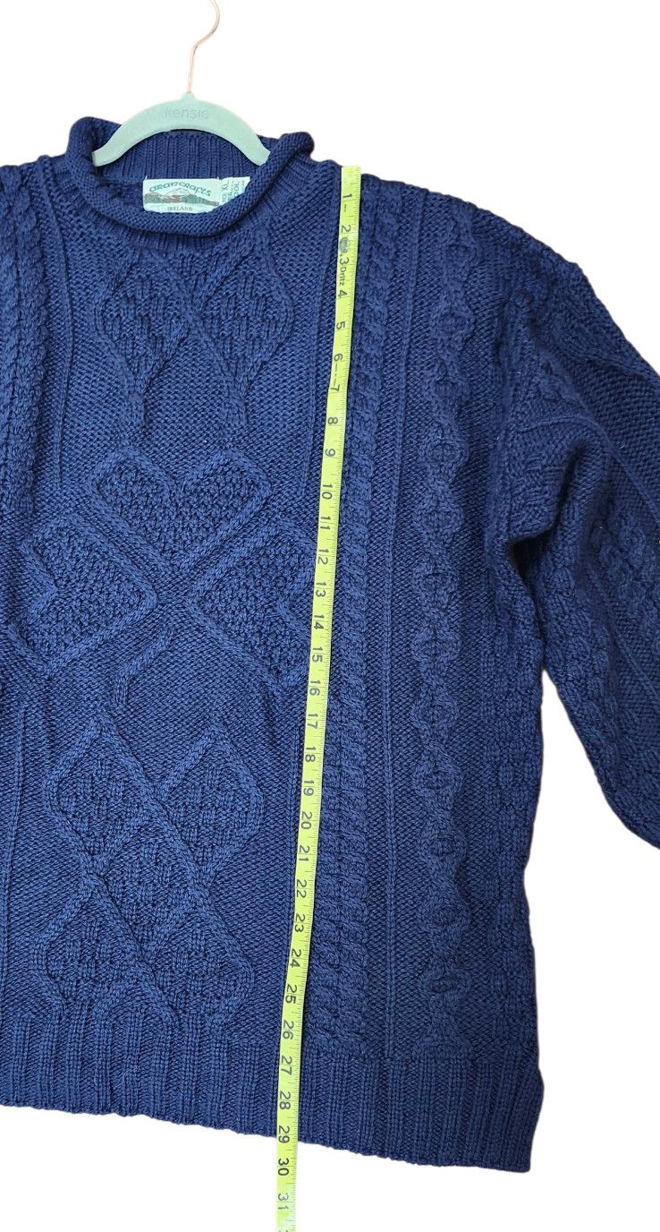 Aran Crafts ARAN CRAFTS Navy 100% Irish Merino Wool Sweater Cable Knit Size US XL / EU 56 / 4 - 7 Thumbnail