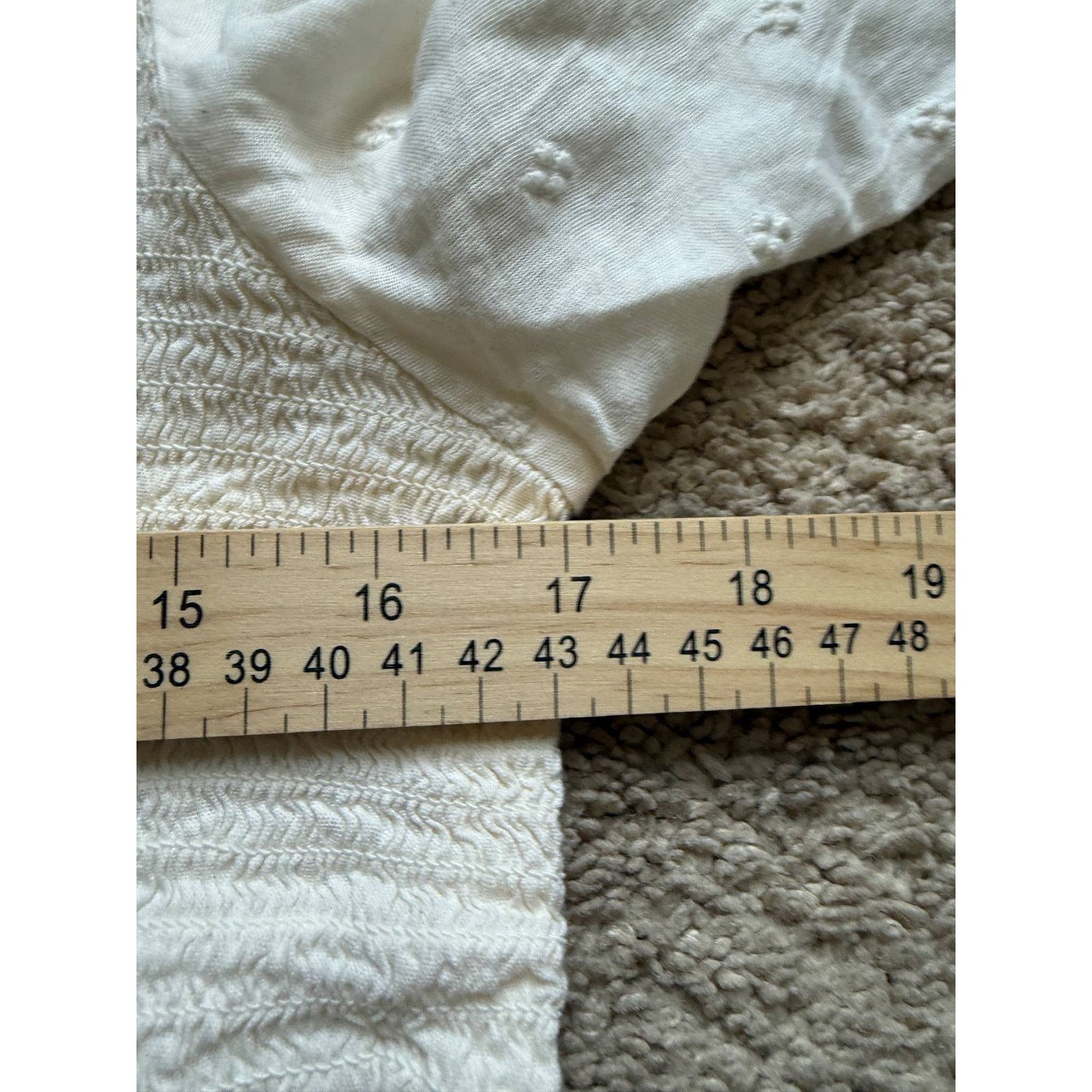 Old Navy Old Navy Long-Sleeve Smocked Peplum Blouse Cream Women's L Size L / US 10 / IT 46 - 10 Thumbnail