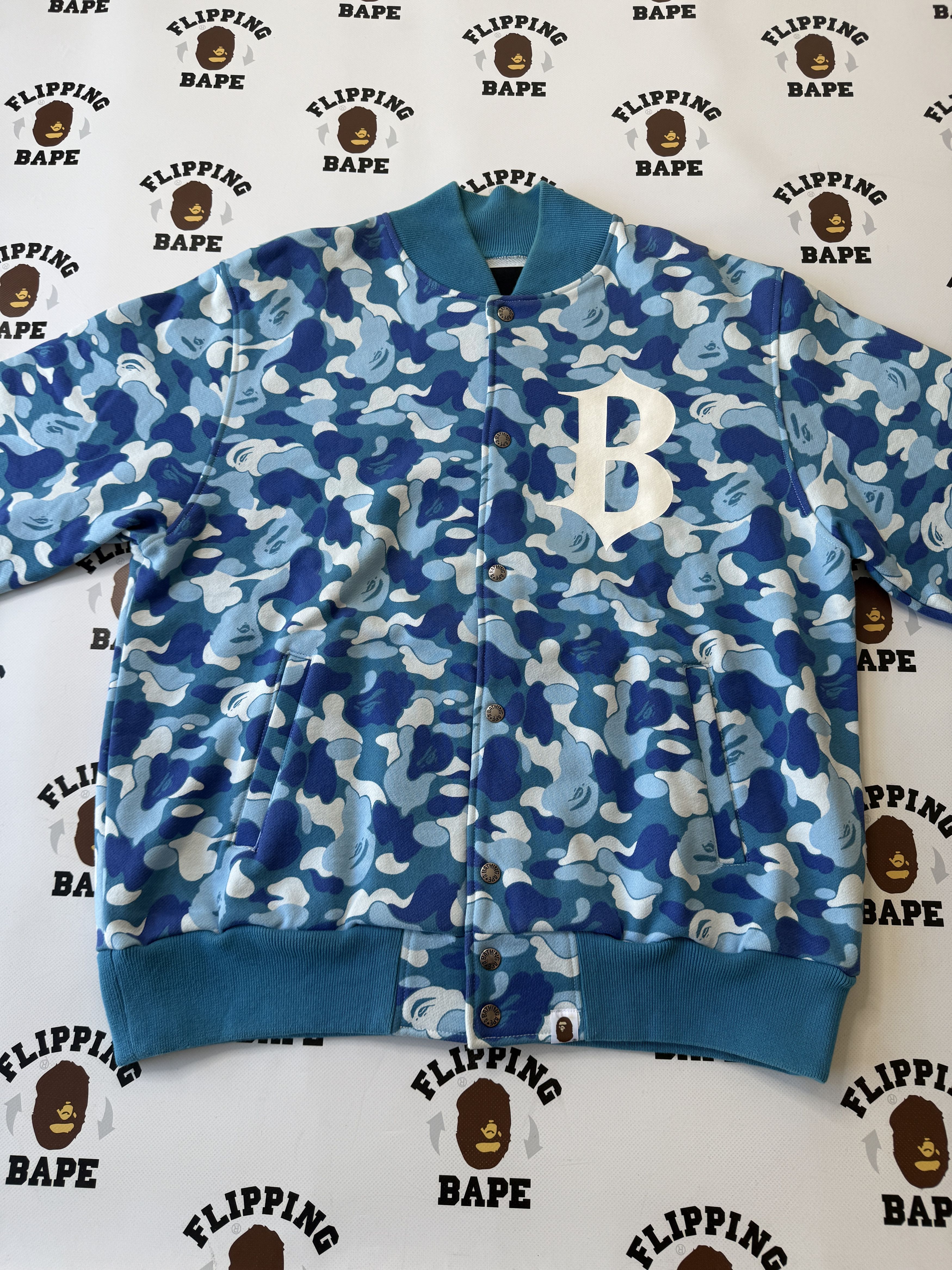 Bape BAPE NIGO FAVORITE SHOP ABC CAMO SWEAT VARSITY JACKET (2008) Size US L / EU 52-54 / 3 - 3 Thumbnail