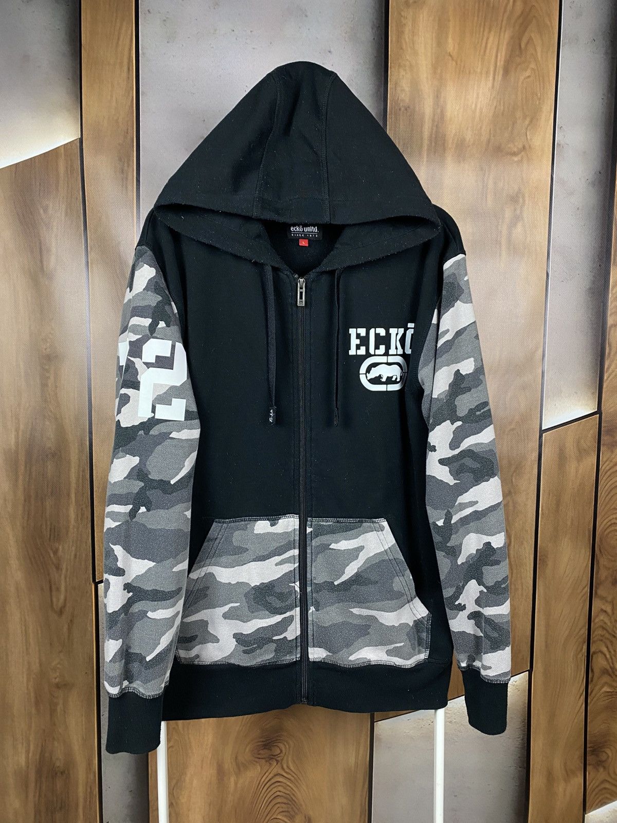Ecko Unltd. ⚔️Vintage Hoodie Zip Up Ecko Unltd. 72 Camo VTG Tee⚔️ Size US L / EU 52-54 / 3 - 1 Thumbnail