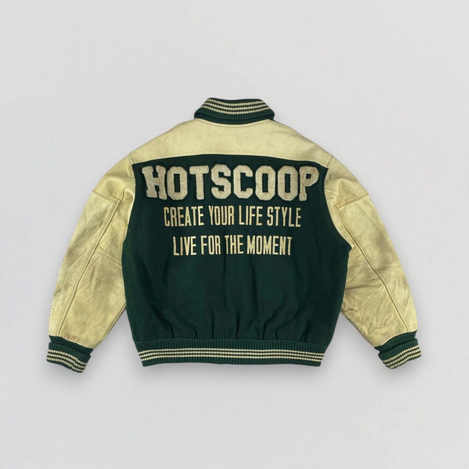 Vintage Vintage Hot Scoop Leather Varsity Jacket K1231 Size US L / EU 52-54 / 3 - 3 Thumbnail