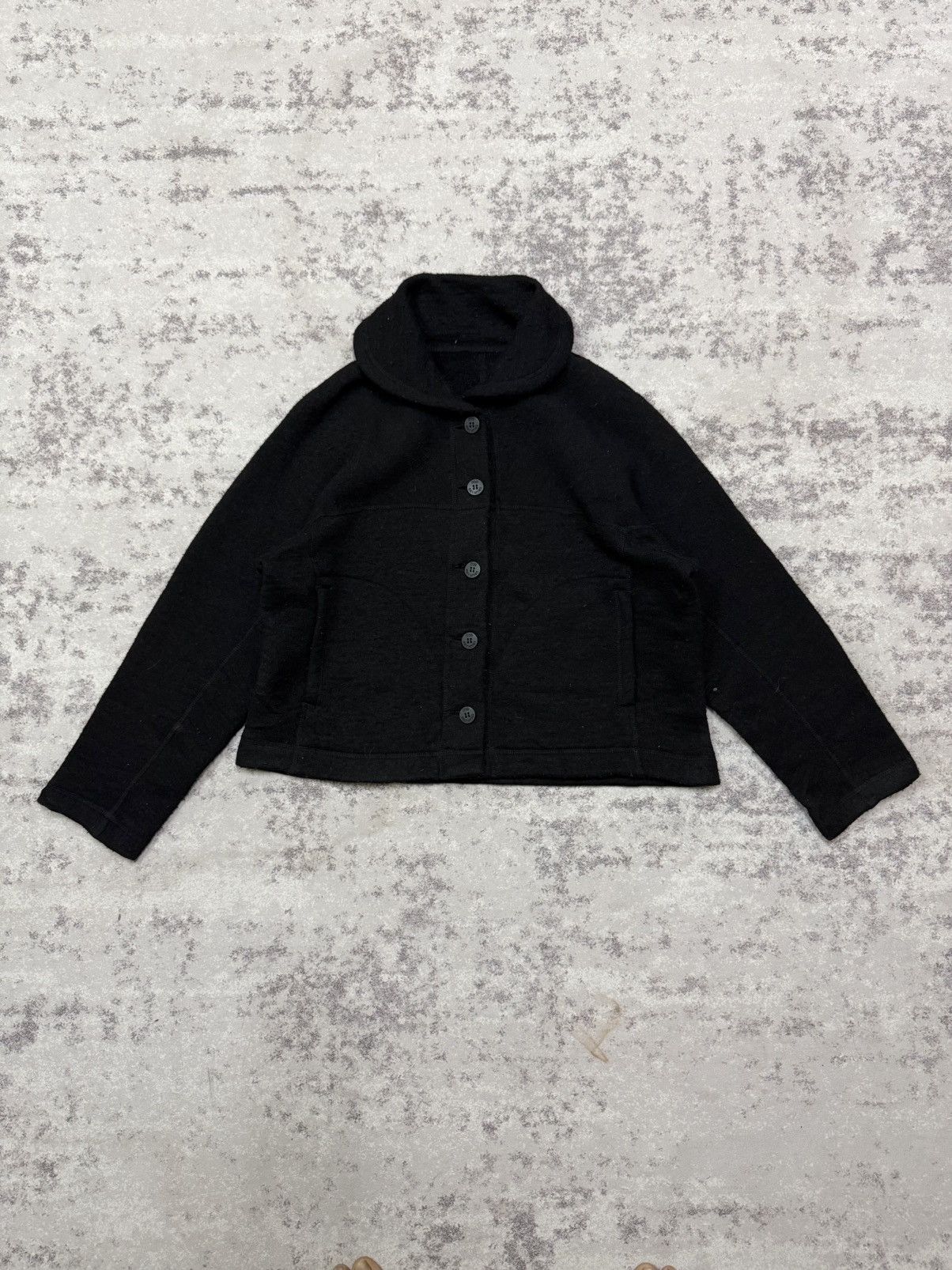 Issey Miyake me Issey Miyake Mohair Button Up Cropped Jacket Size M / US 6-8 / IT 42-44 - 3 Thumbnail