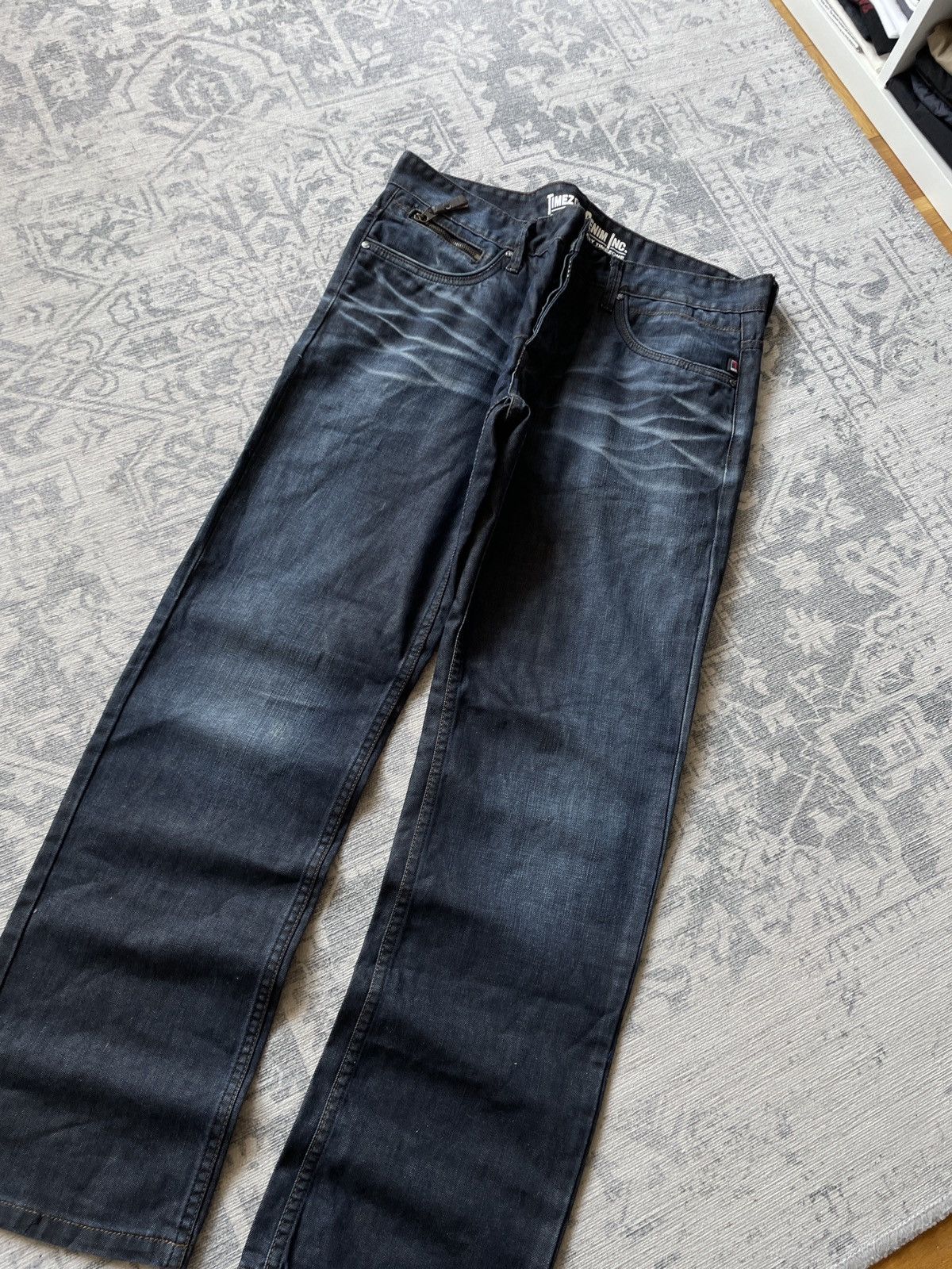 If Six Was Nine × Vintage Vintage Baggy Wide Denim Jeans Flared Raw Denim Japanese Y2K Size US 34 / EU 50 - 3 Thumbnail