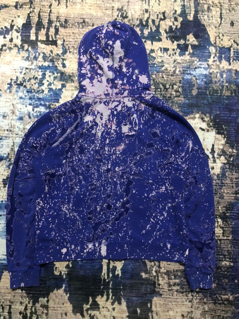 Nike Crazy Nike Cropped Heavily Distressed Bleach Zipper Hoodie Size L / US 10 / IT 46 - 2 Thumbnail