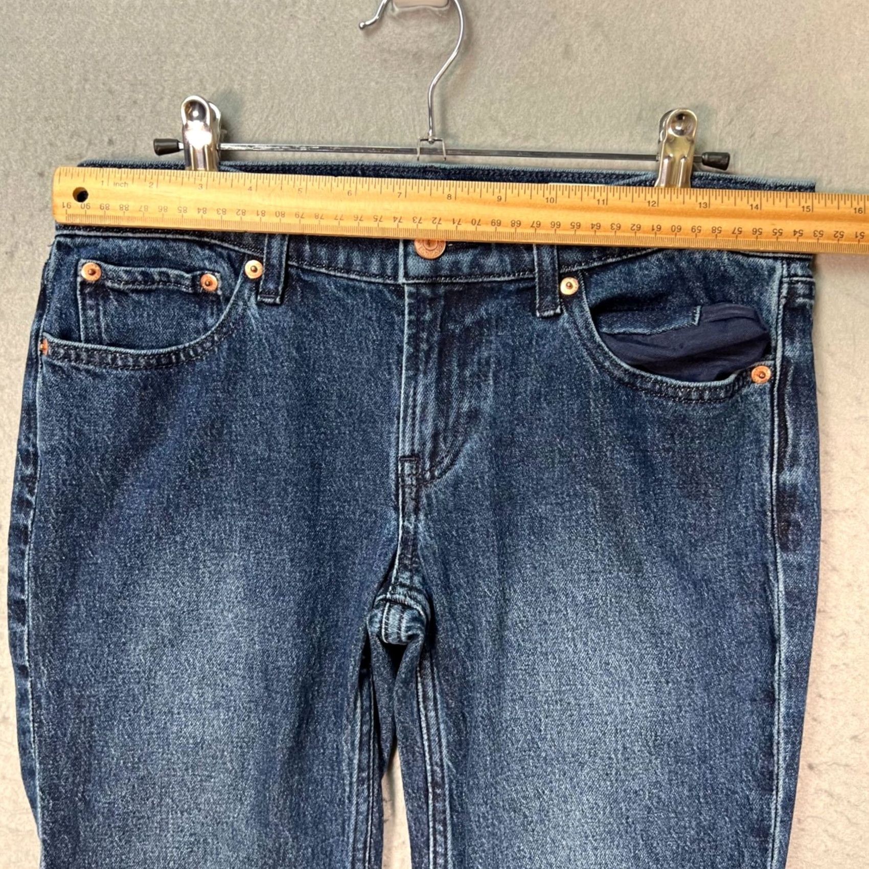 Gap Gap 1969 90s Vintage Jeans Womens Size 28 Regular Dark Wash Straight 5-Pocket Denim Cotton Polyester Blue Mens? Size 28" / US 6 / IT 42 - 5 Thumbnail