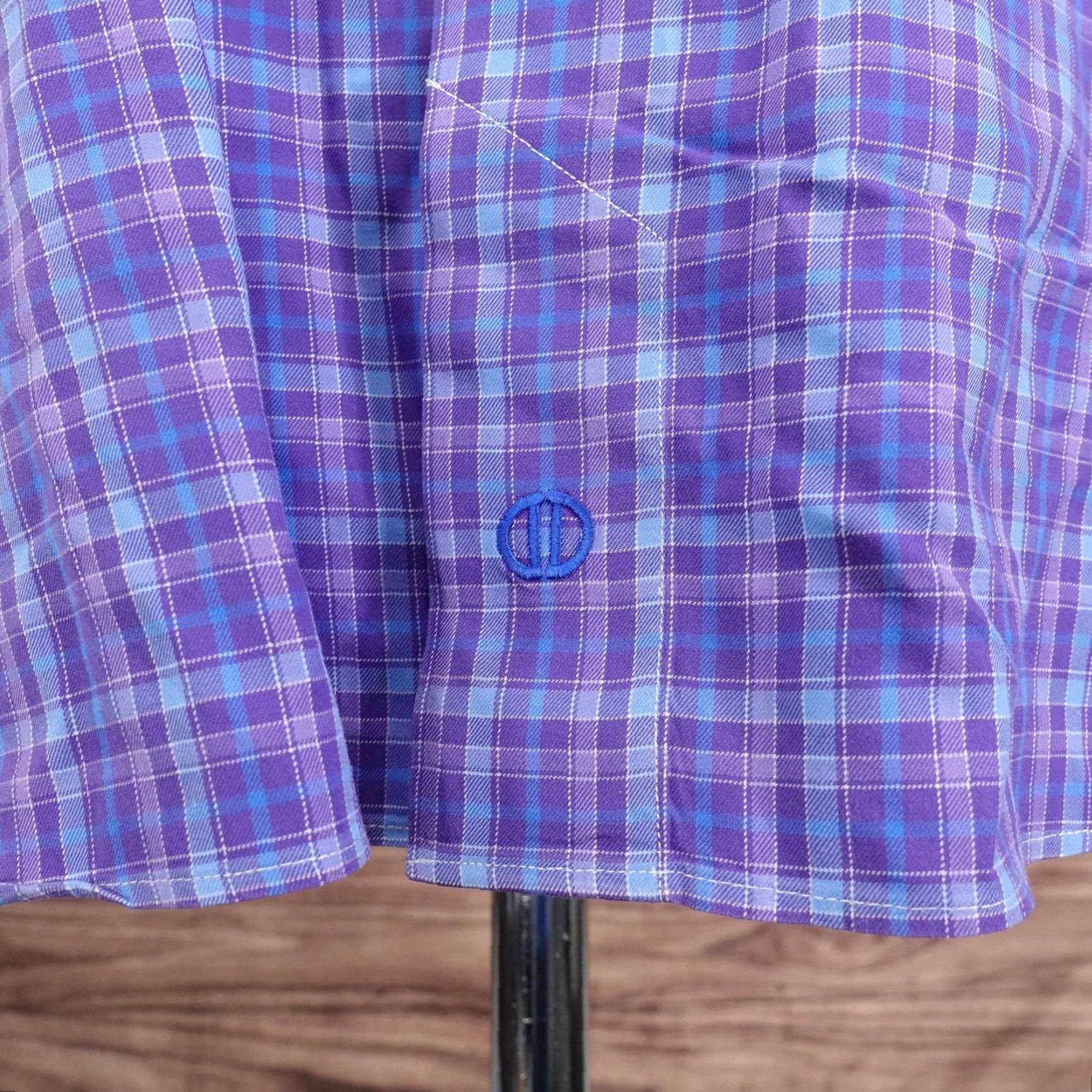 David Donahue DAVID DONAHUE Dress Shirt Mens XL Purple Blue Plaid Long Sleeve Cotton Button-Down Size US XL / EU 56 / 4 - 4 Thumbnail