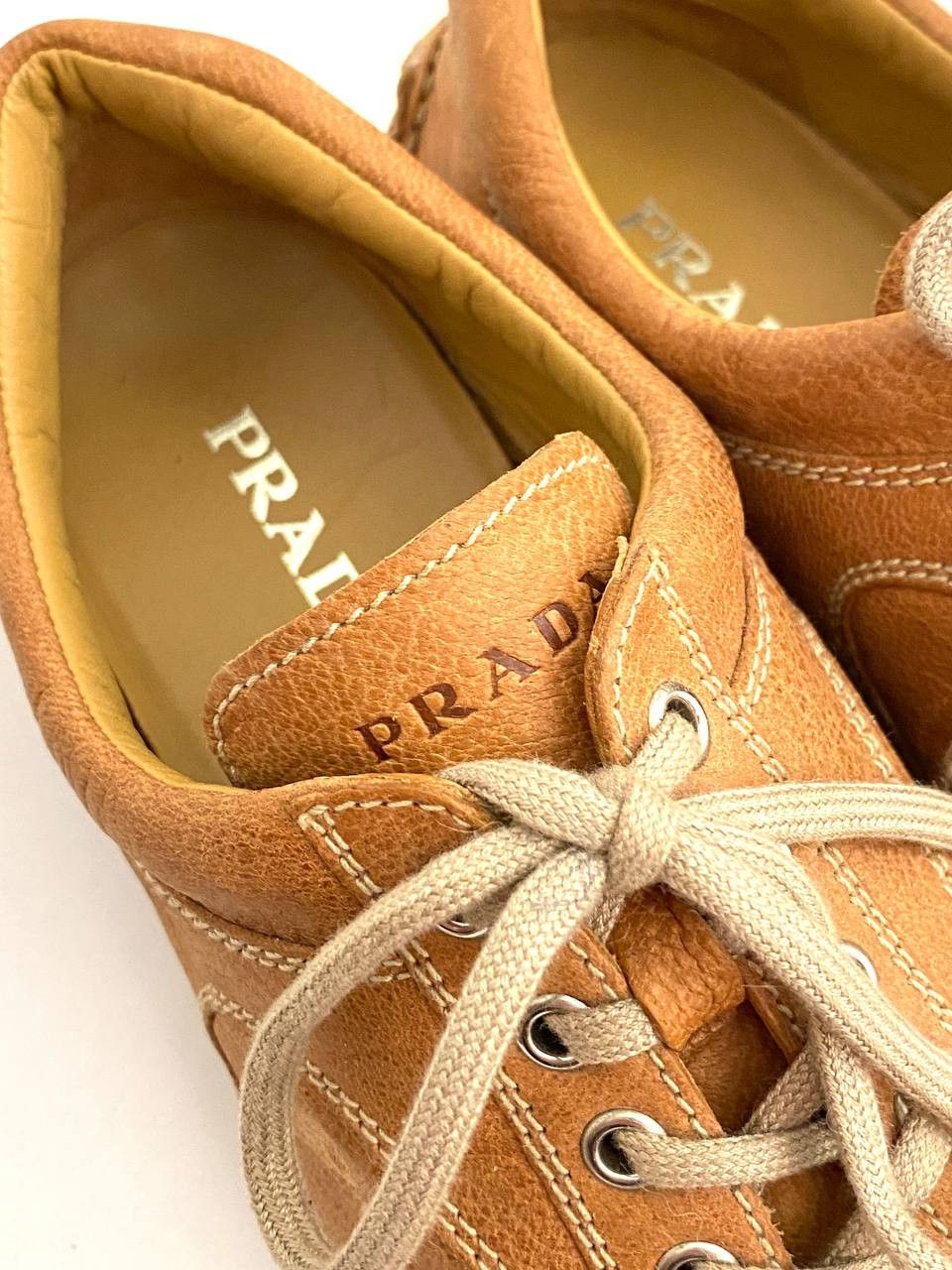 Prada Prada Car Shoe Bowling Low Top Lace Up Sneakers Retro Shoes Size US 7.5 / IT 37.5 - 9 Thumbnail