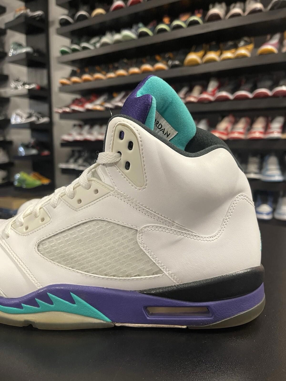 Jordan Brand Size 12 - Air Jordan 5 Grape Retro OG Mens White Sneakers Size US 12 / EU 45 - 5 Thumbnail