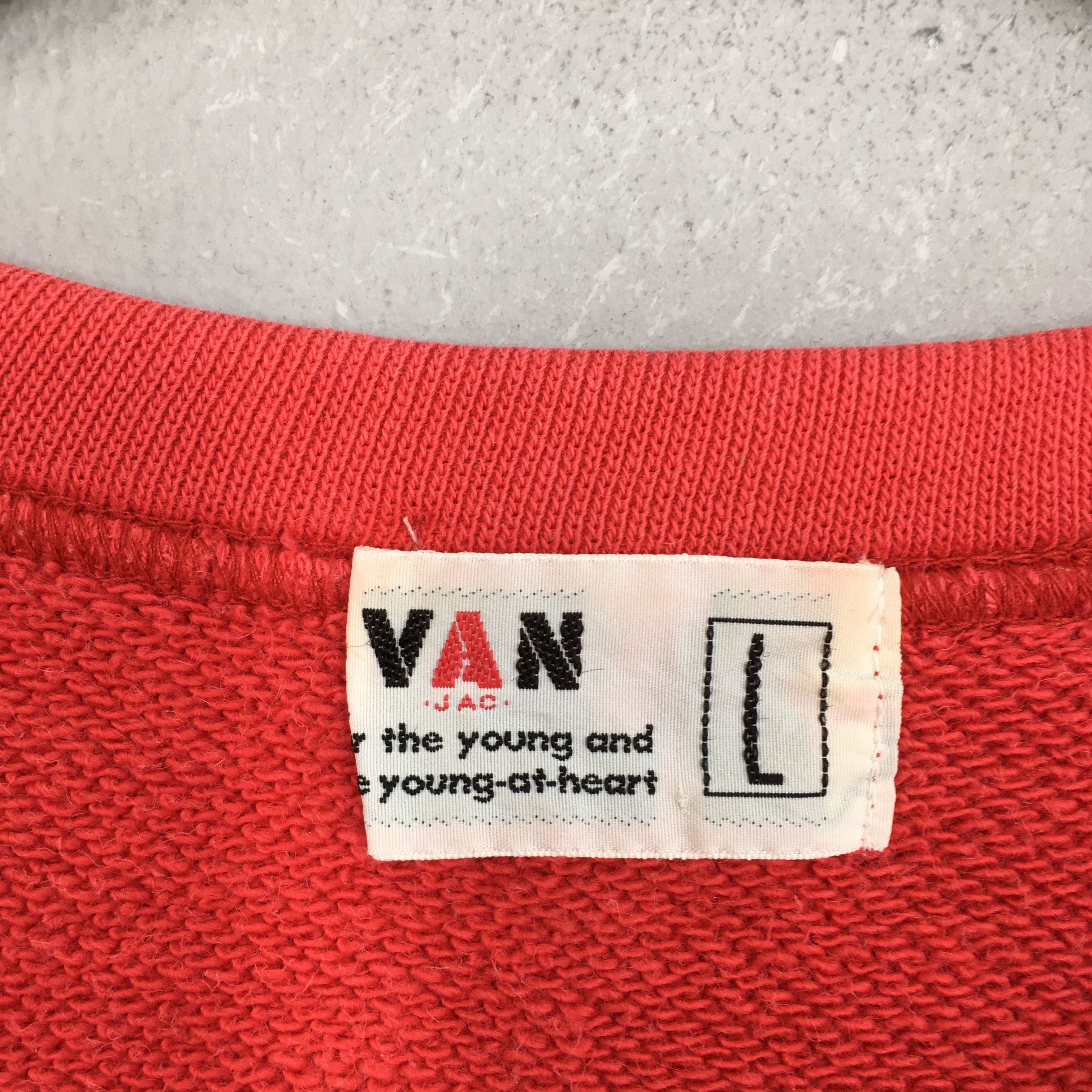 Japanese Brand Vintage Van Jac Japan Red Sweatshirt Large Size US L / EU 52-54 / 3 - 6 Thumbnail