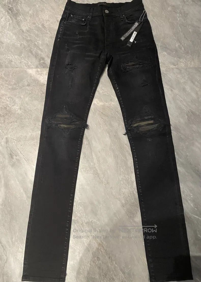Amiri Amiri Size 30 Classic retro camouflage black cow Size US 30 / EU 46 - 1 Thumbnail