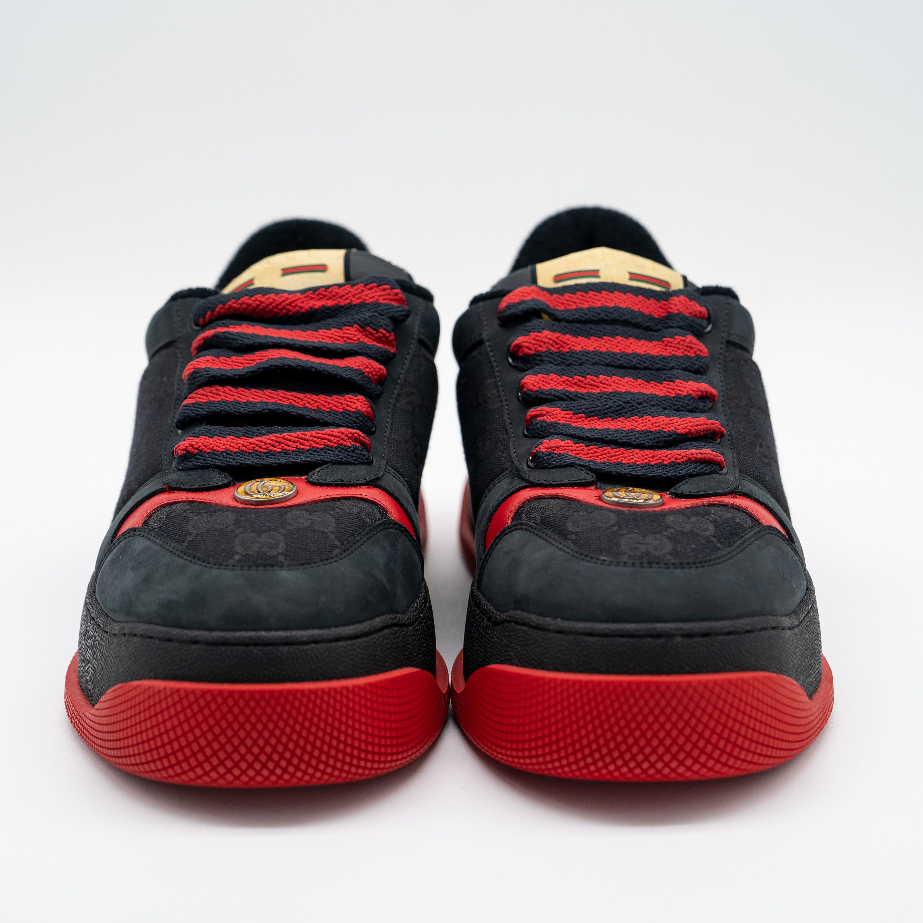 Gucci 10us Gucci Double Screener GG Black Red Chunky Sneakers Size US 10 / EU 43 - 2 Thumbnail