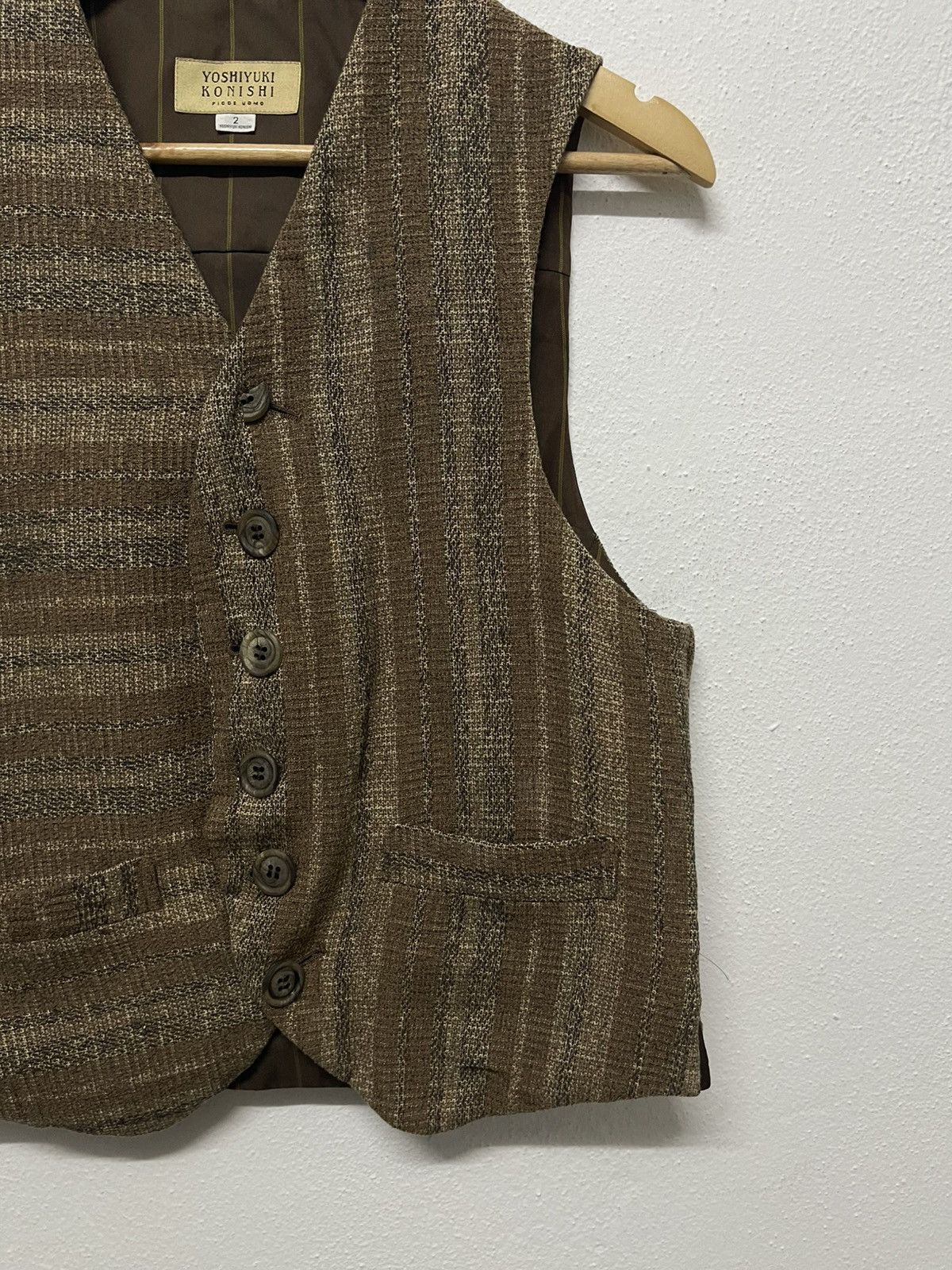 Japanese Brand × Vintage × Yoshiyuki Konishi 90s YOSHIYUKI KONISHI FICCE UOMO WOOL MIX SILK WESTERN VEST Size US M / EU 48-50 / 2 - 3 Thumbnail
