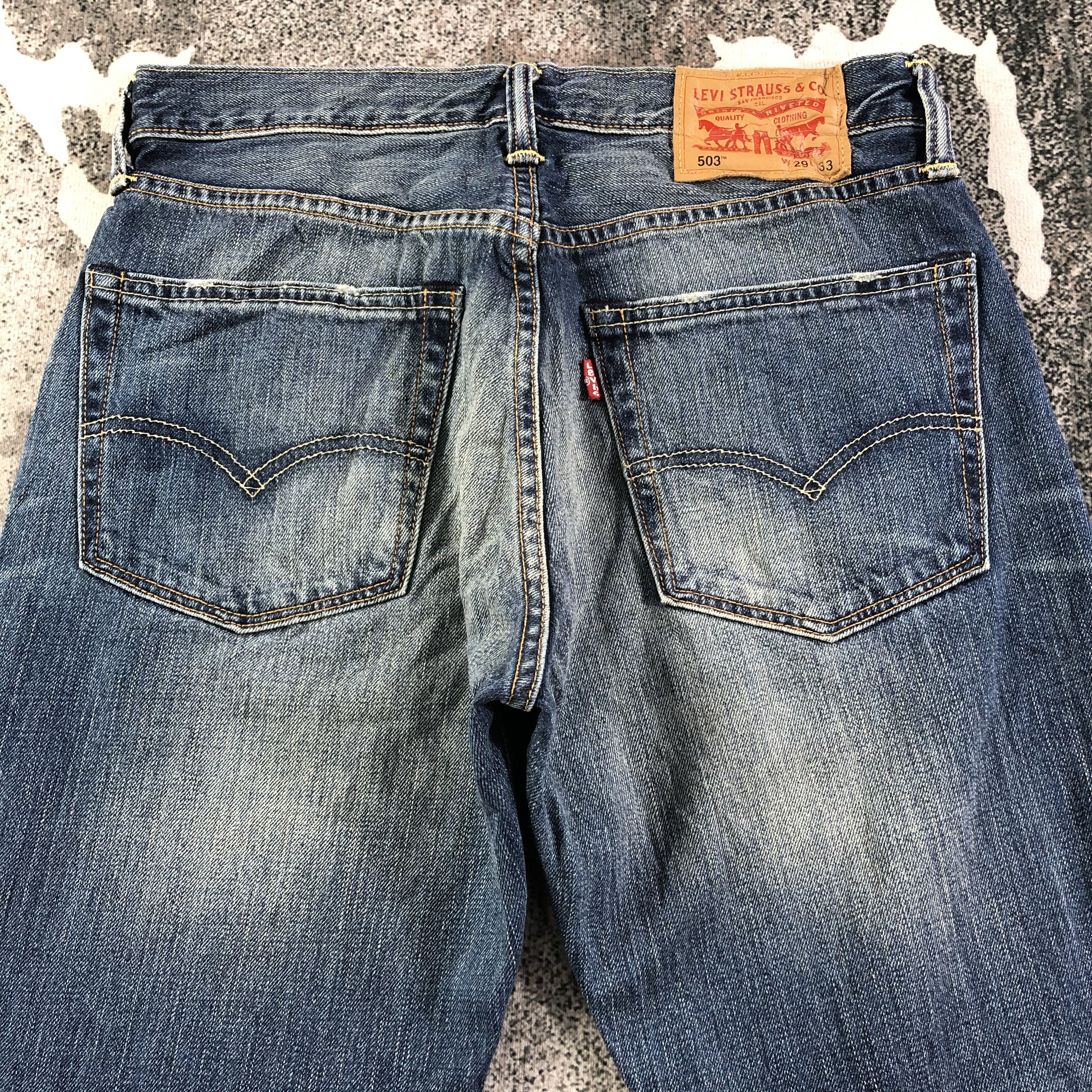 Levi's Vintage Levis 503 Jeans Faded Blue Denim KJ1668 Size US 29 - 4 Thumbnail