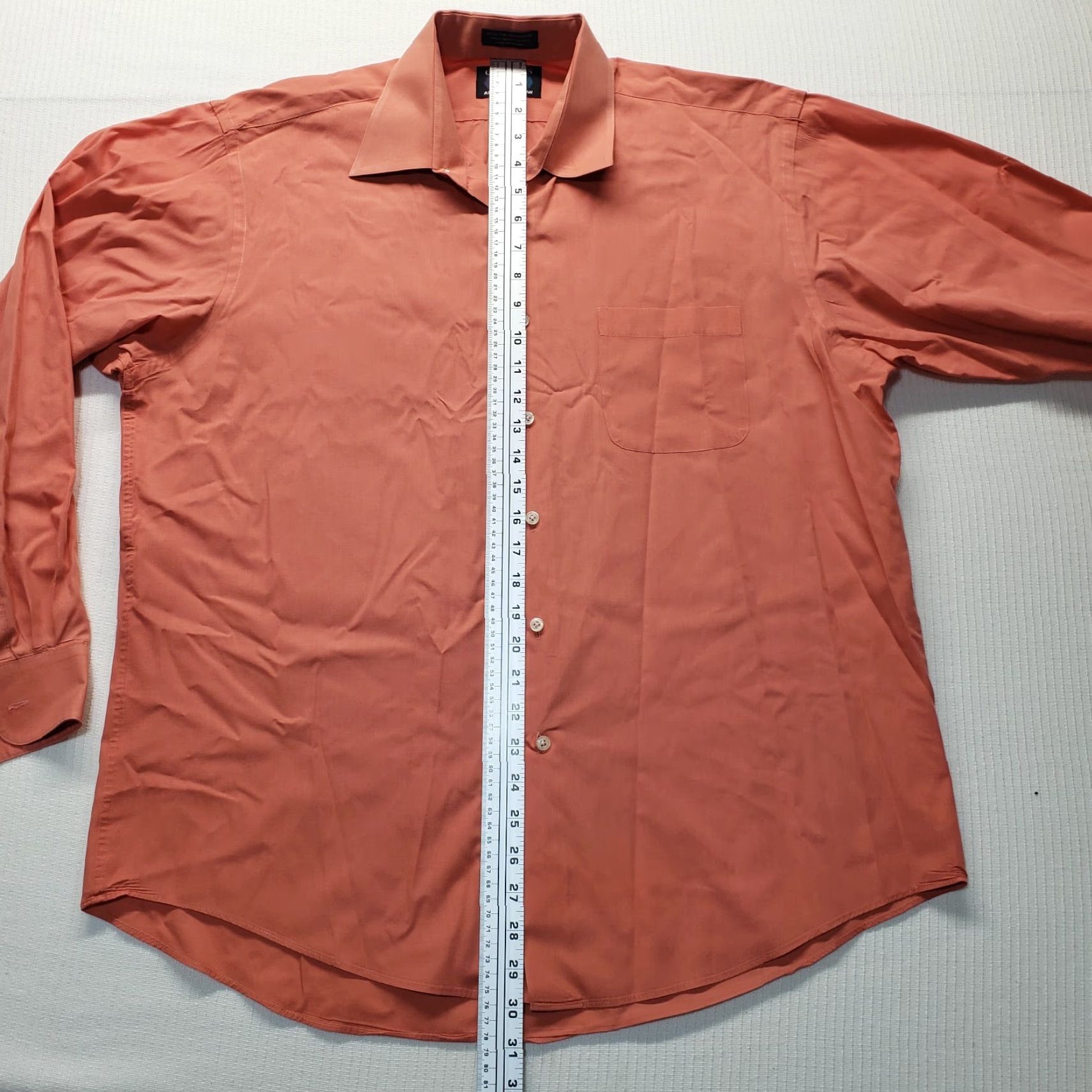 Alexander Julian Alexander Julian Shirt Mens Large 16 16.5 Orange Solid Button-Up Dress Color Orange 90s? (not include decade unless in info) Size 46R - 6 Thumbnail