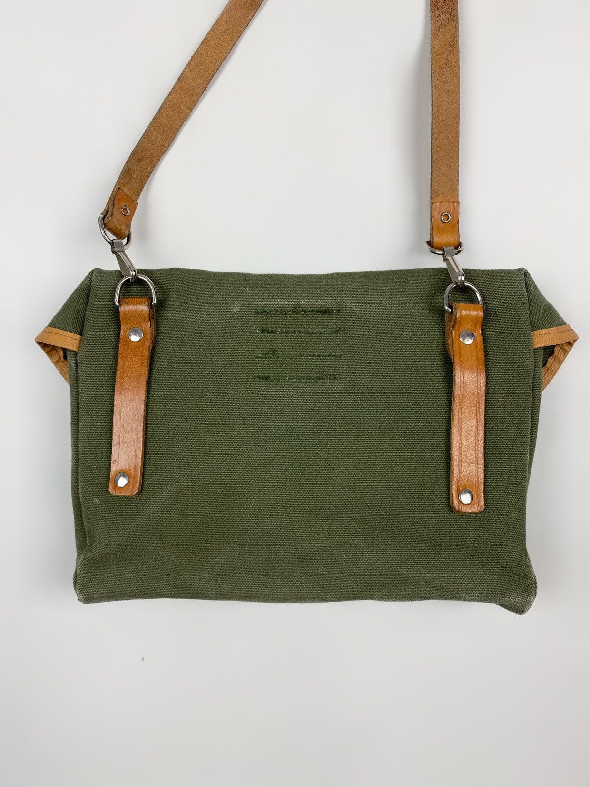 Vintage 60s 70s Vintage Hunter Green Canvas Essentials Shoulder Bag Size ONE SIZE - 8 Thumbnail