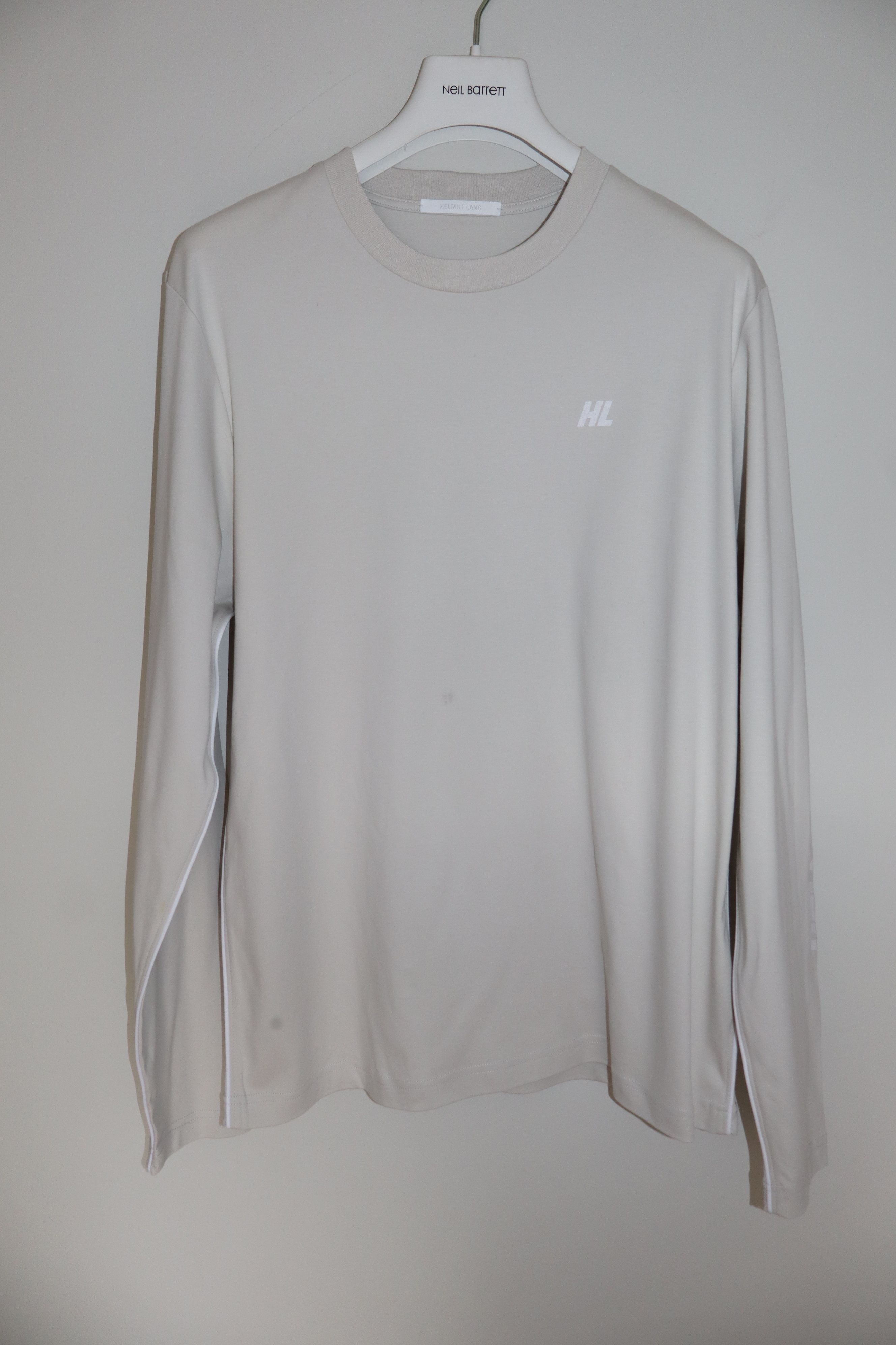 Helmut Lang Taupe Piping Long Sleeve T-Shirt Size US M / EU 48-50 / 2 - 1 Thumbnail