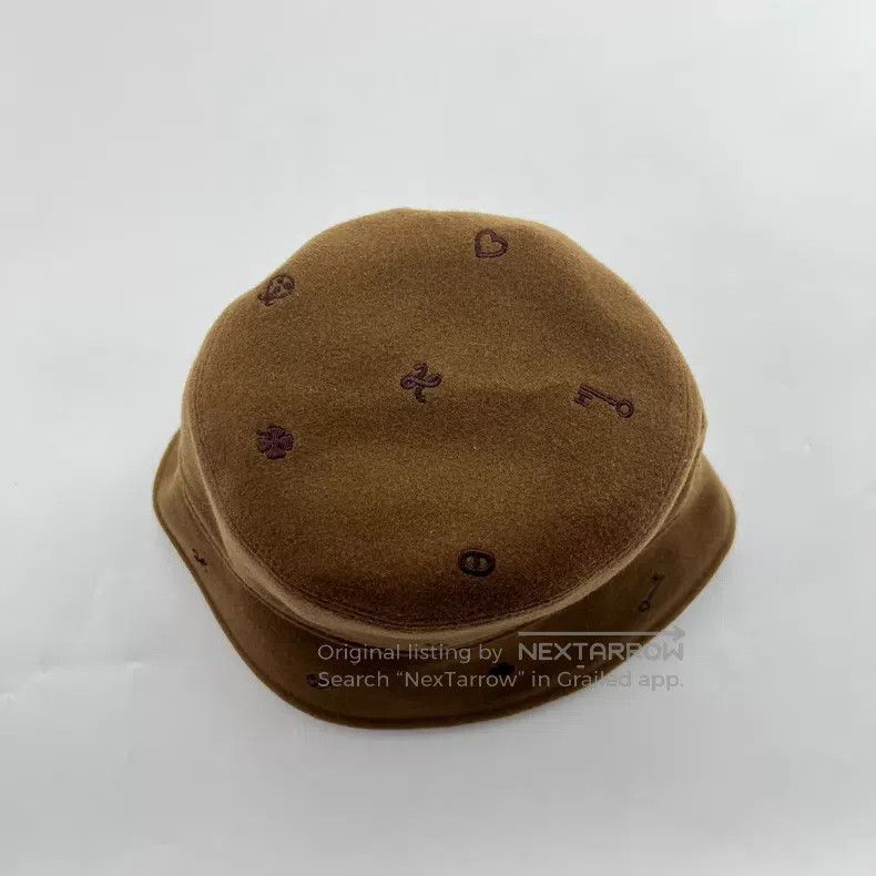 Hermes Hermes size 57 Brown Embroidered Cashmere Fisherman's Hat Size ONE SIZE - 2 Thumbnail