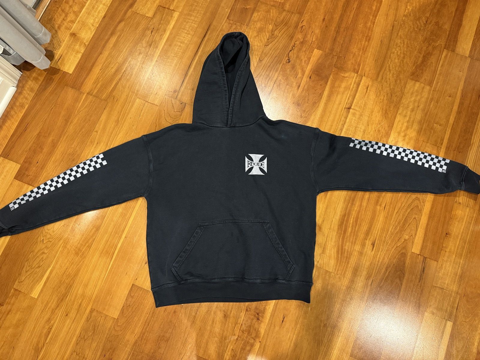 Large Rhude Hooded Sweatshirt black