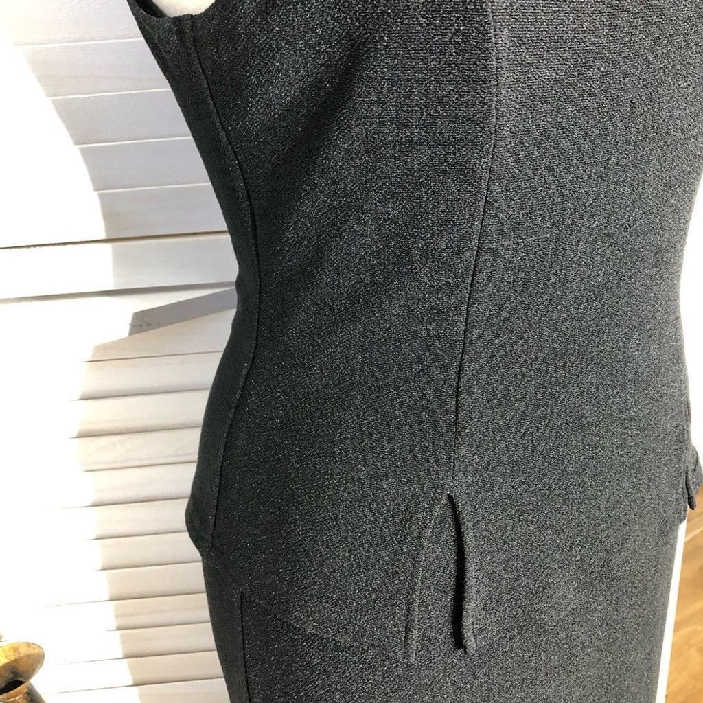 Vintage 90s dress black cocktail Audrey Hepburn style pencil midi XL Size XL / US 12-14 / IT 48-50 - 7 Thumbnail
