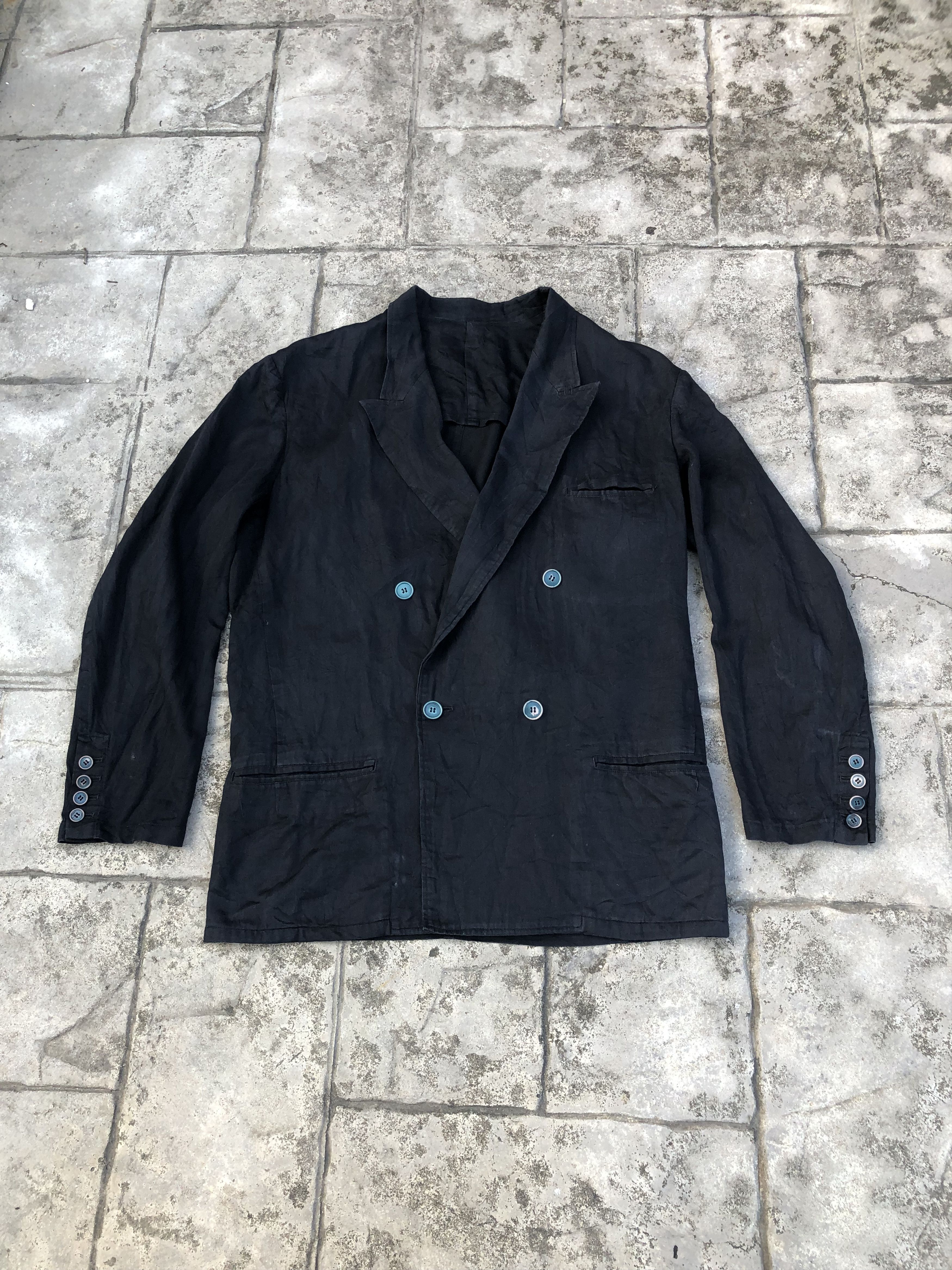 Y's Y’s by Yohji Yamamoto Double-Breasted Black Blazer – Japan Size 48R - 1 Thumbnail
