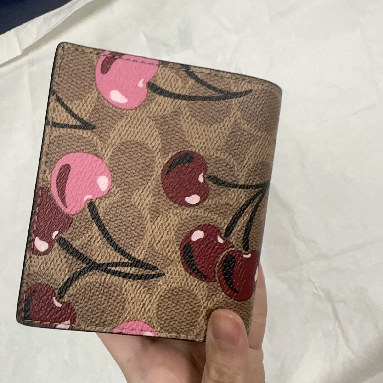 Coach NWT Limited Coach Snap Wallet CZ347 Canvas Pink Cherry Size ONE SIZE - 9 Thumbnail
