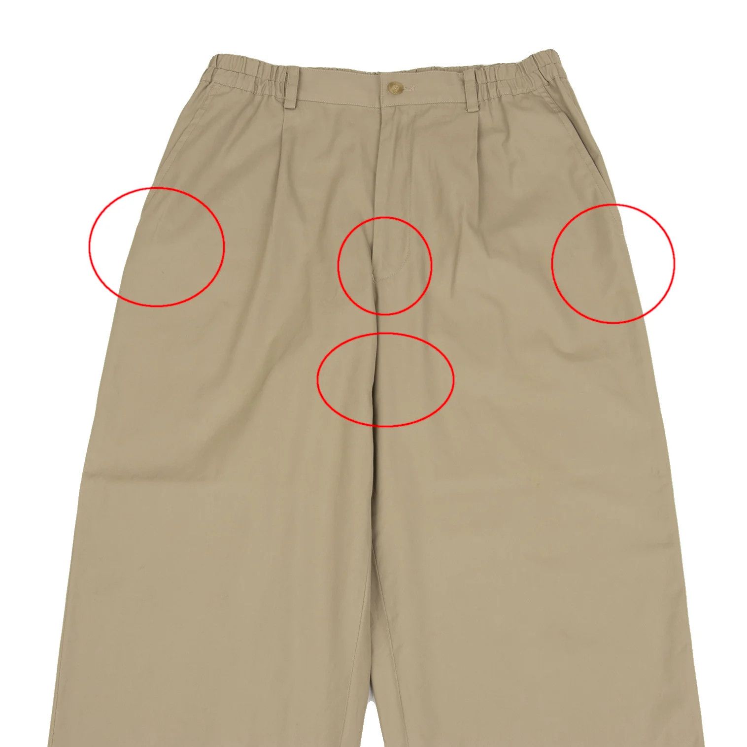 Issey Miyake Cotton Tuck Tapered Pants in Beige, Size L-XL Size US 38 / EU 54 - 2 Thumbnail