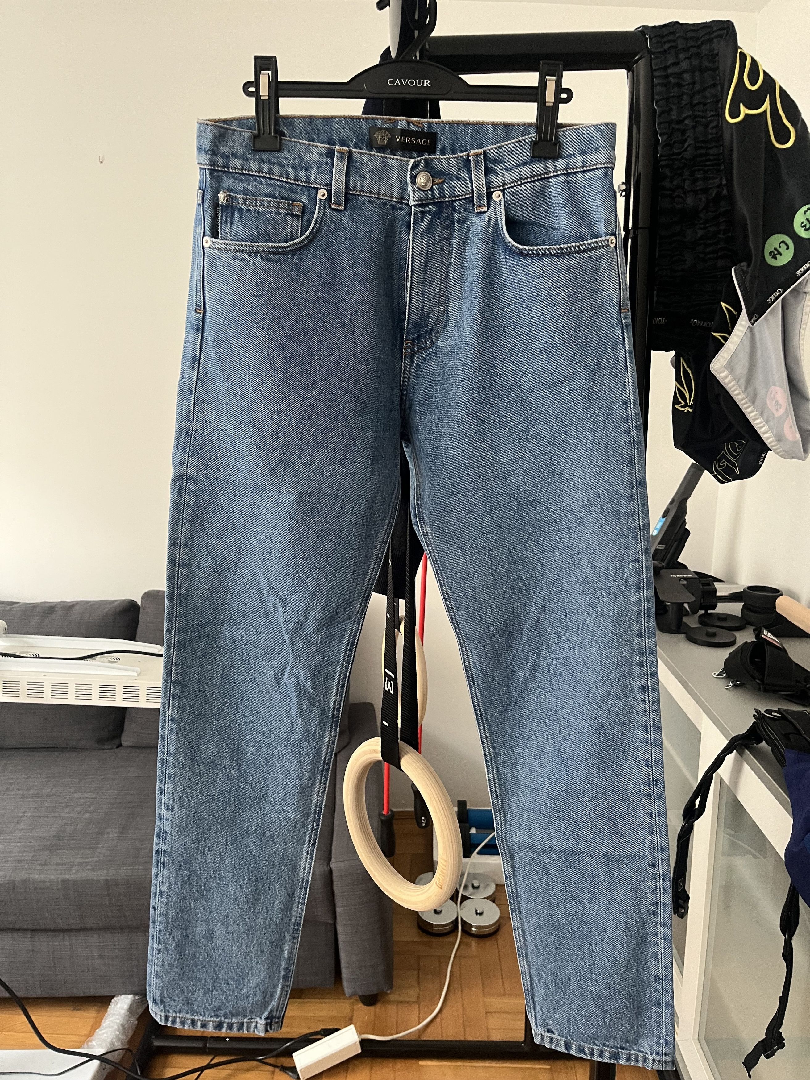 Versace RARE - Versace Medusa Logo Embroidered Denim Jeans Size US 33 - 2 Thumbnail