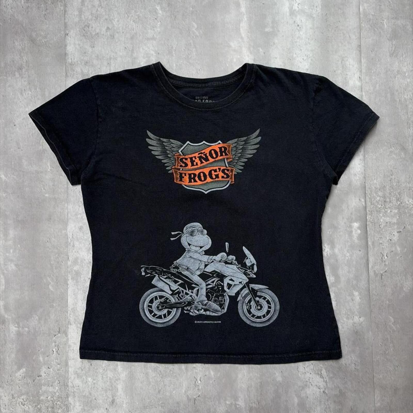Other Y2K Black Señor Frogs Grunge Gothiv Bike T-Shirt Size XL / US 12-14 / IT 48-50 - 1 Thumbnail