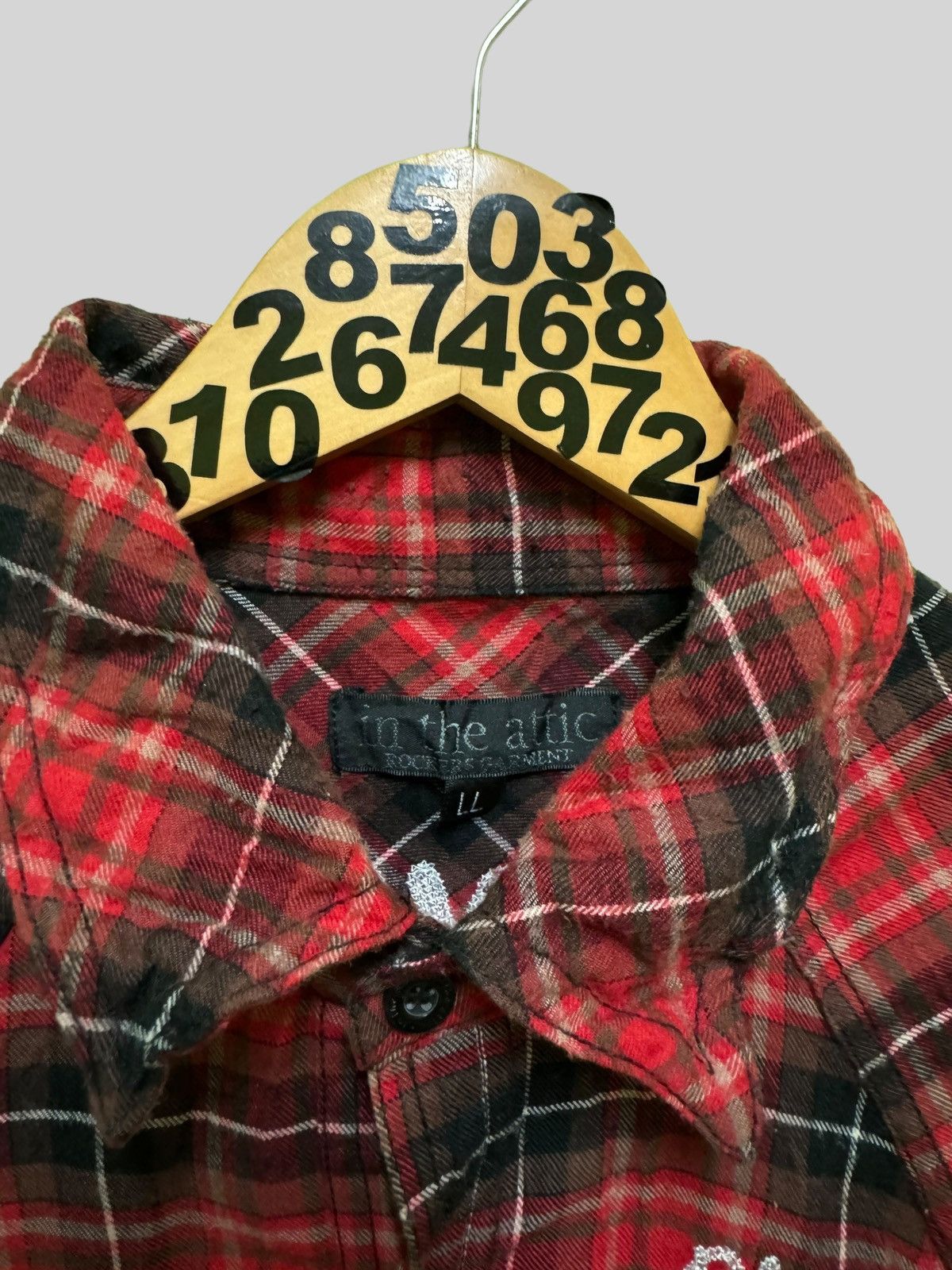In The Attic Vintage In The Attic Tartan Plaid Embroidery Flannel Size US M / EU 48-50 / 2 - 7 Thumbnail