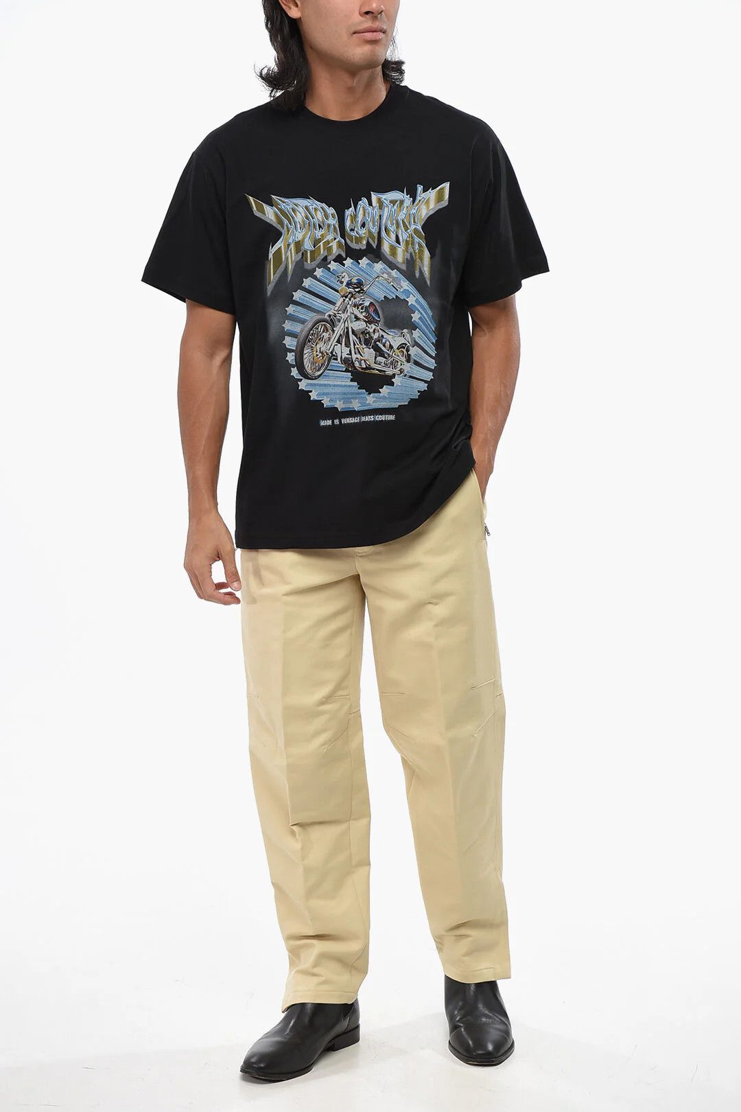 Versace og1mm0426 Printed Crewneck T-Shirt in Black Size US L / EU 52-54 / 3 - 4 Thumbnail