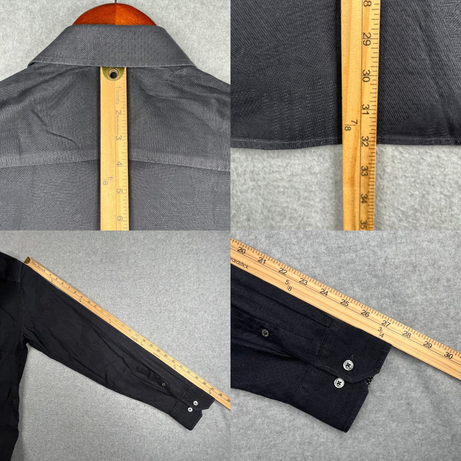 BUGATCHI BUGATCHI Shaped Fit Shirt Large Gray Button-Up Long Sleeve Mens Size US L / EU 52-54 / 3 - 8 Thumbnail
